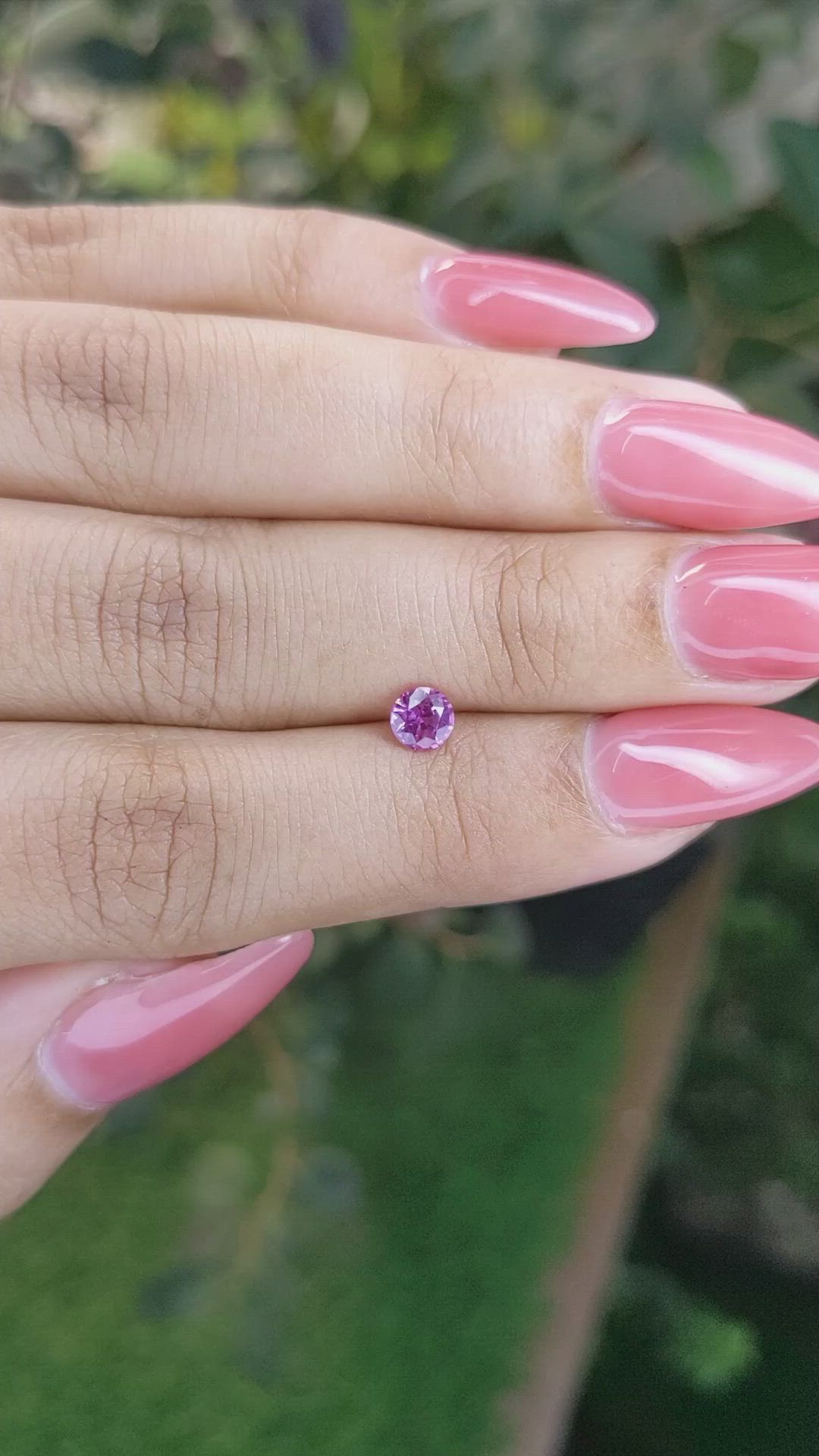 0.49 Ct. Pinkish Purple Sapphire from Ceylon (Sri Lanka) Size Video