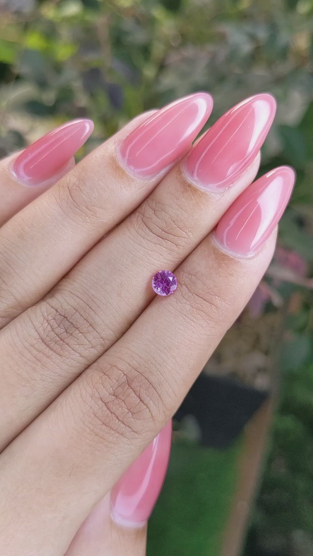 0.49 Ct. Pinkish Purple Sapphire from Ceylon (Sri Lanka) Size Video