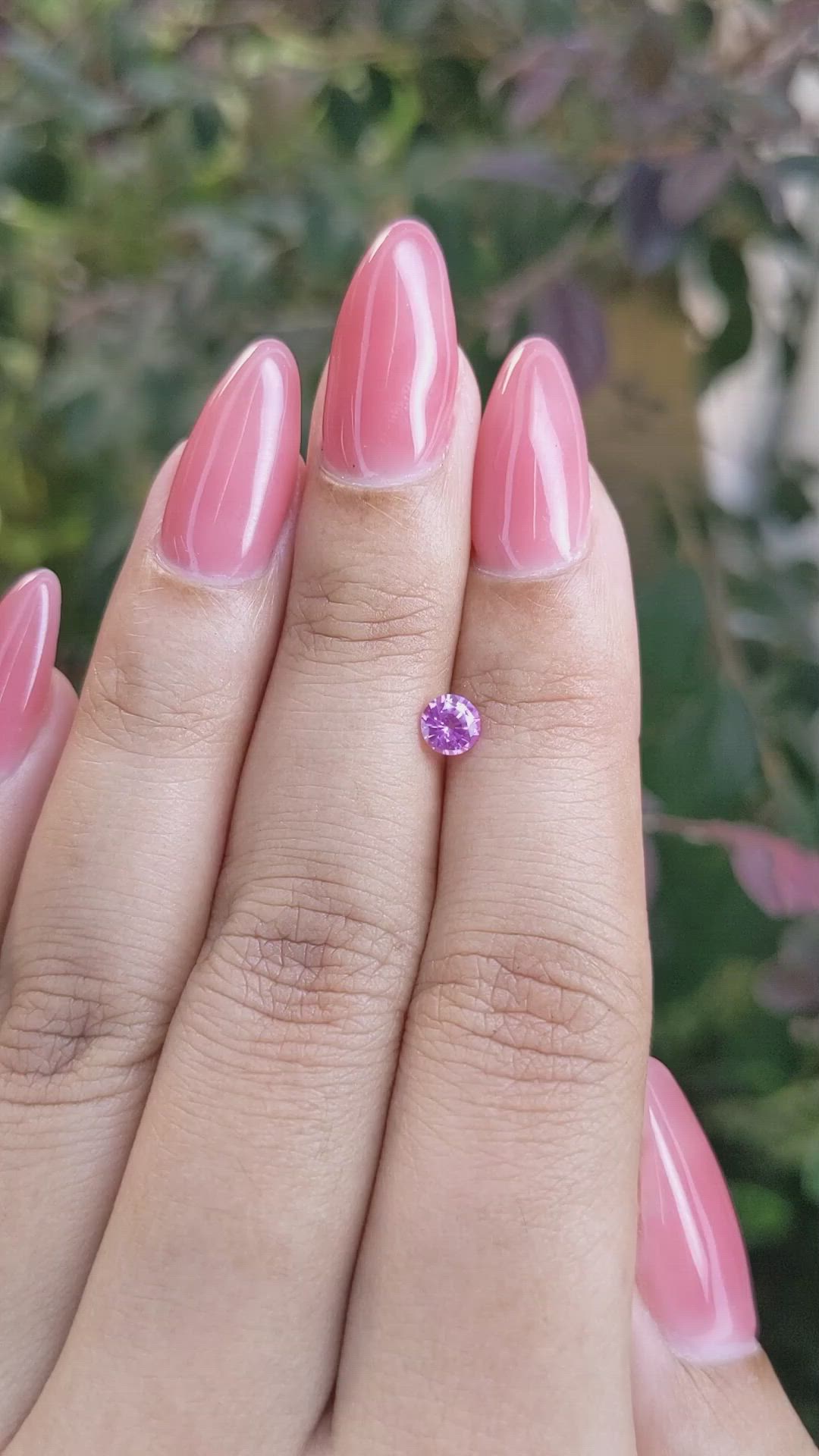 0.37 Ct. Pinkish Purple Sapphire from Ceylon (Sri Lanka) Size Video