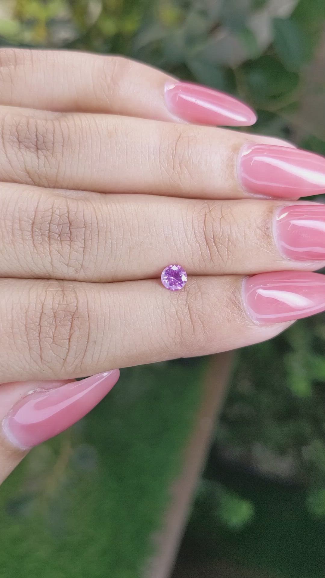 0.37 Ct. Pinkish Purple Sapphire from Ceylon (Sri Lanka) Size Video