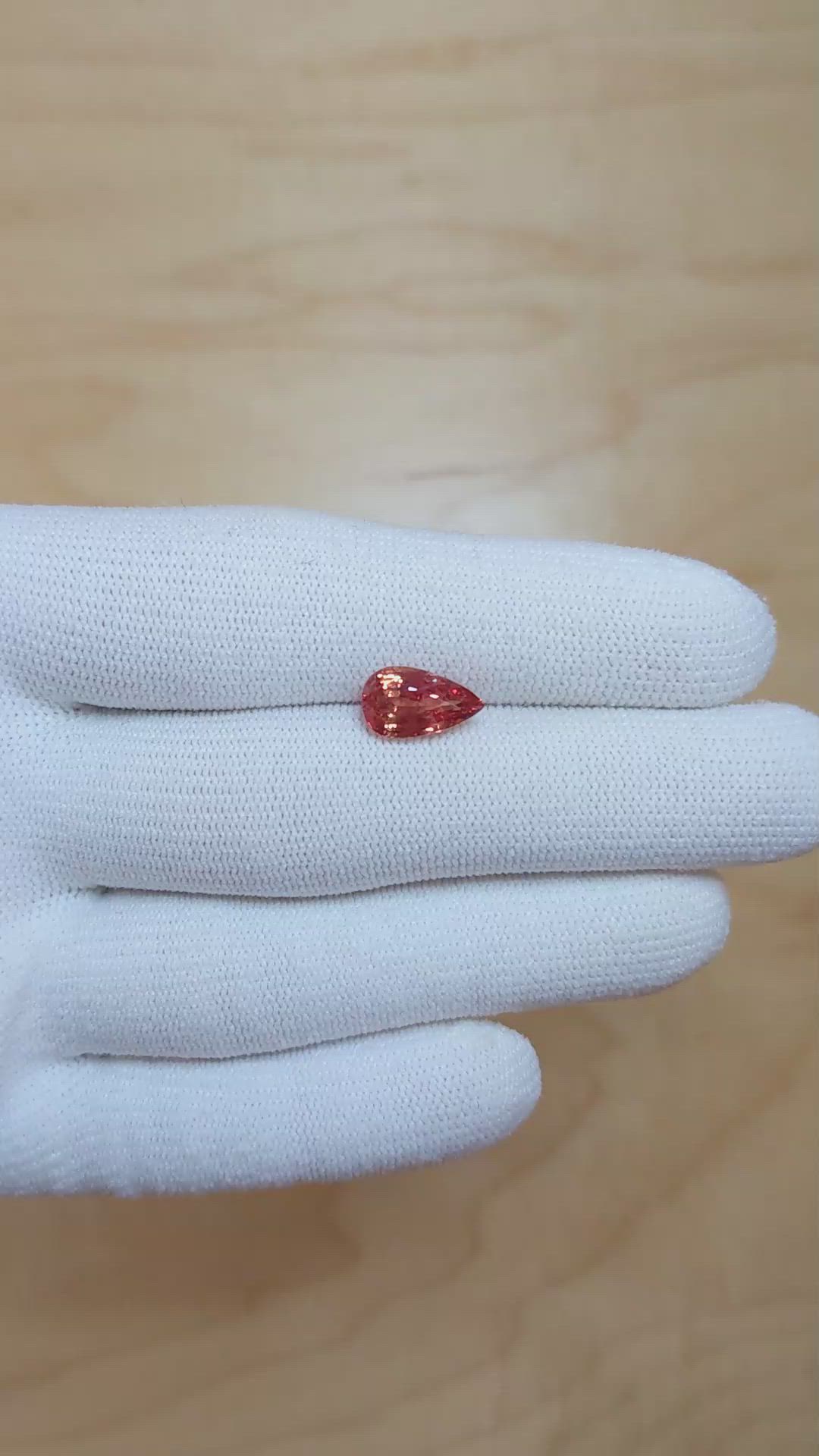 2.57 Ct. Padparadscha Sapphire from Madagascar Size Video