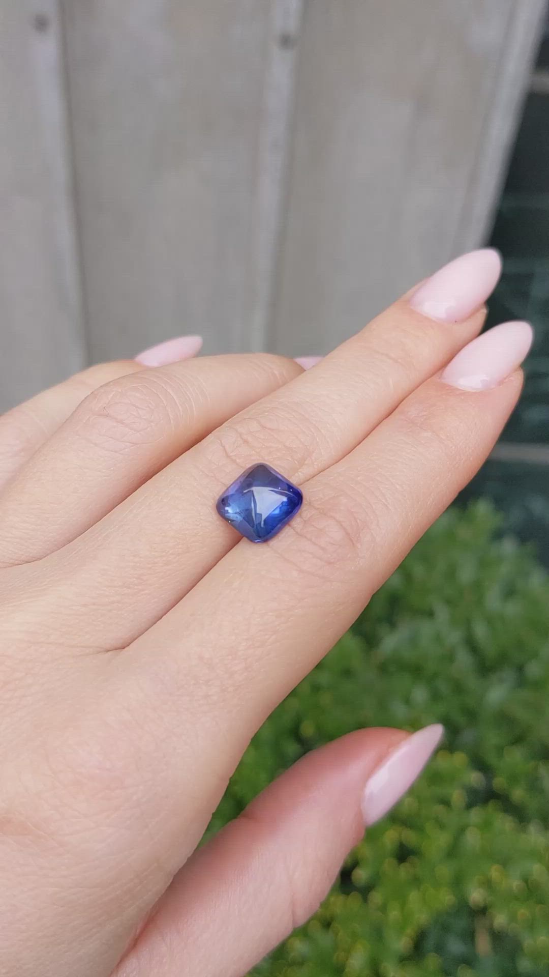 5.62 Ct. Blue Cabochon Sapphire from Ceylon (Sri Lanka) Size Video