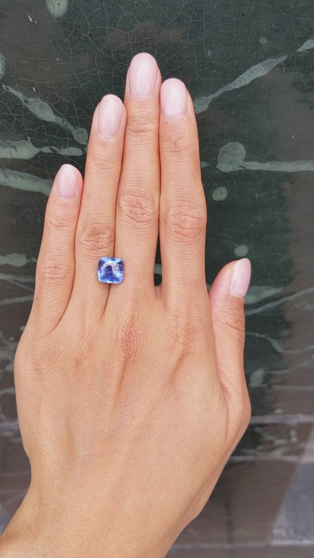 5.62 Ct. Blue Cabochon Sapphire from Ceylon (Sri Lanka) Size Video