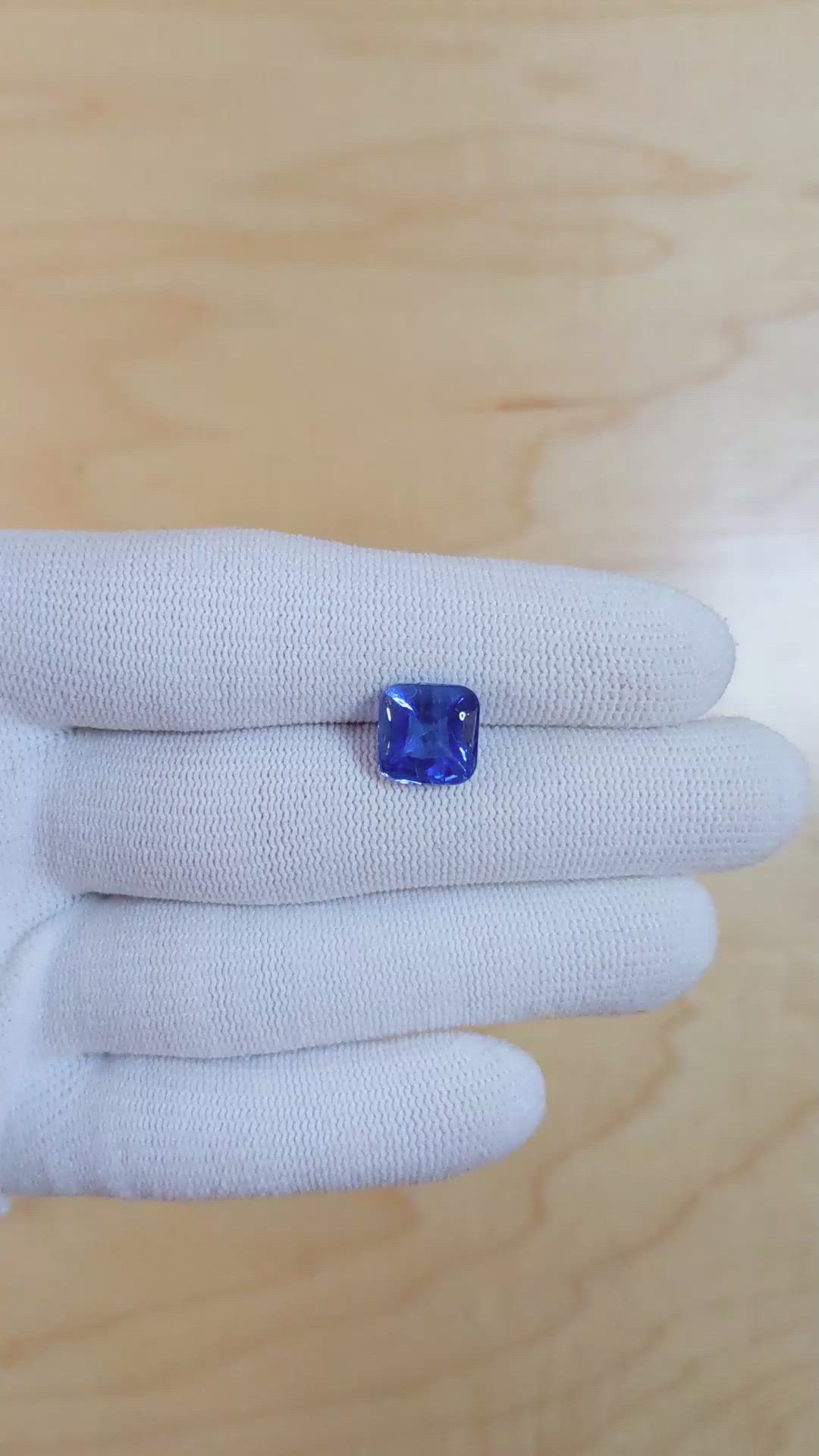 5.62 Ct. Blue Cabochon Sapphire from Ceylon (Sri Lanka) Size Video