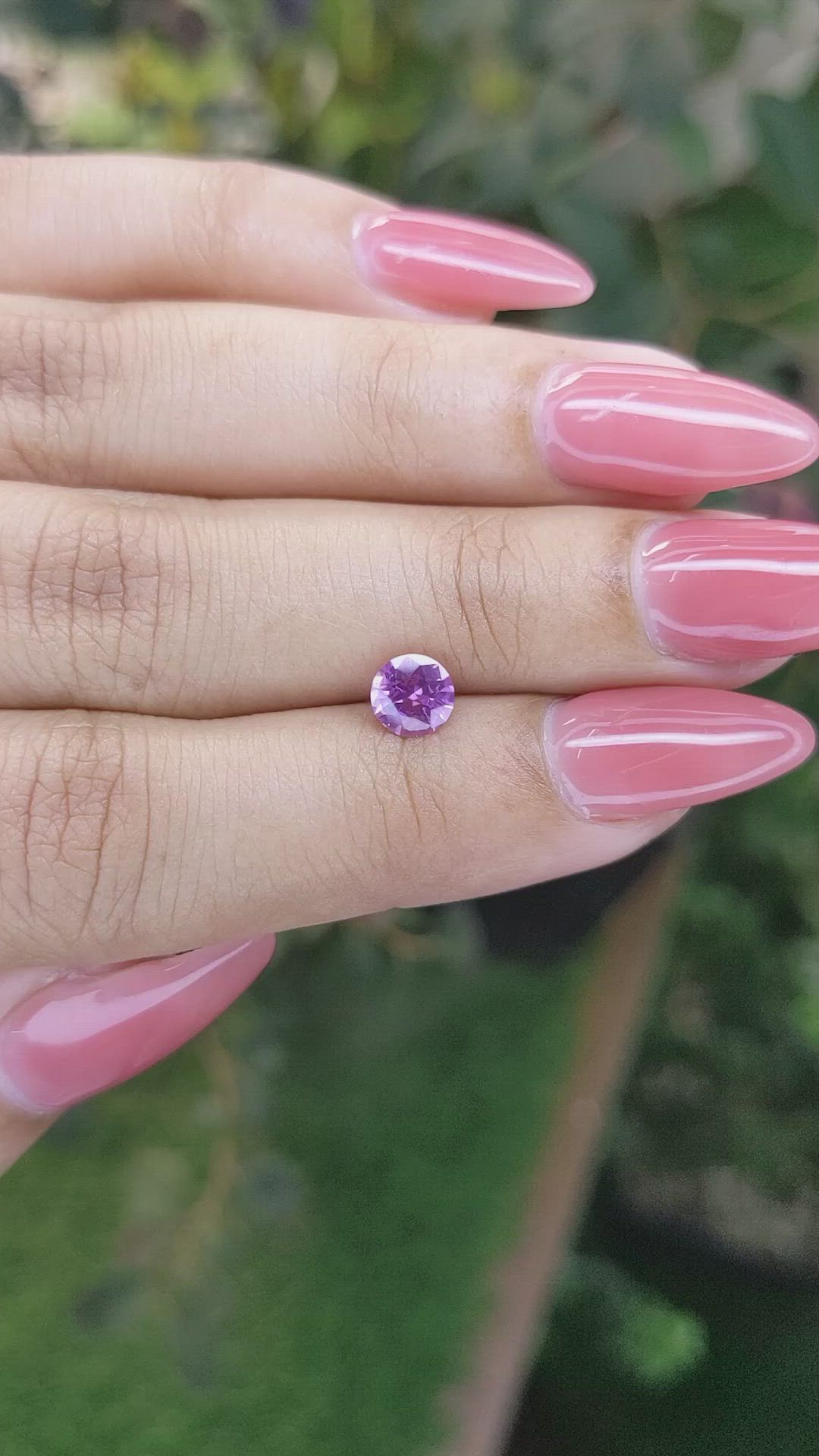 0.80 Ct. Purplish Pink Sapphire from Ceylon (Sri Lanka) Size Video