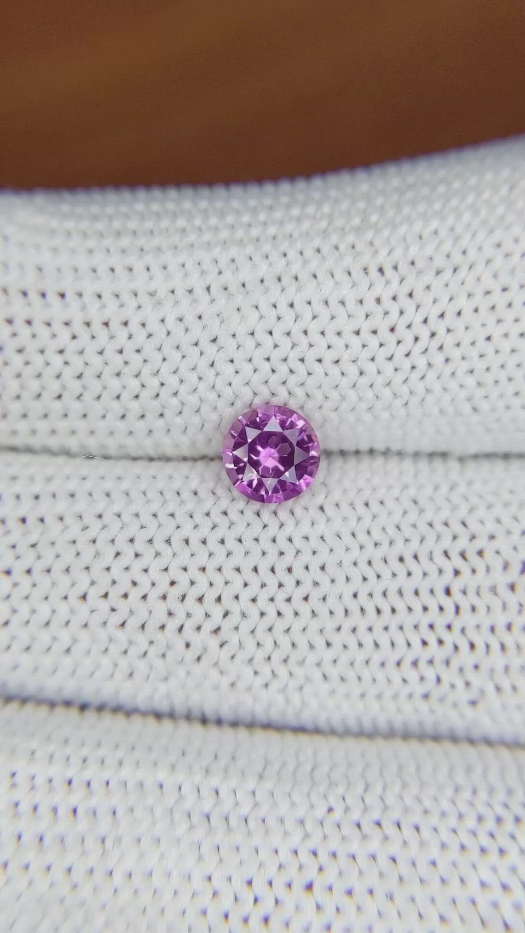 0.80 Ct. Purplish Pink Sapphire from Ceylon (Sri Lanka) Size Video