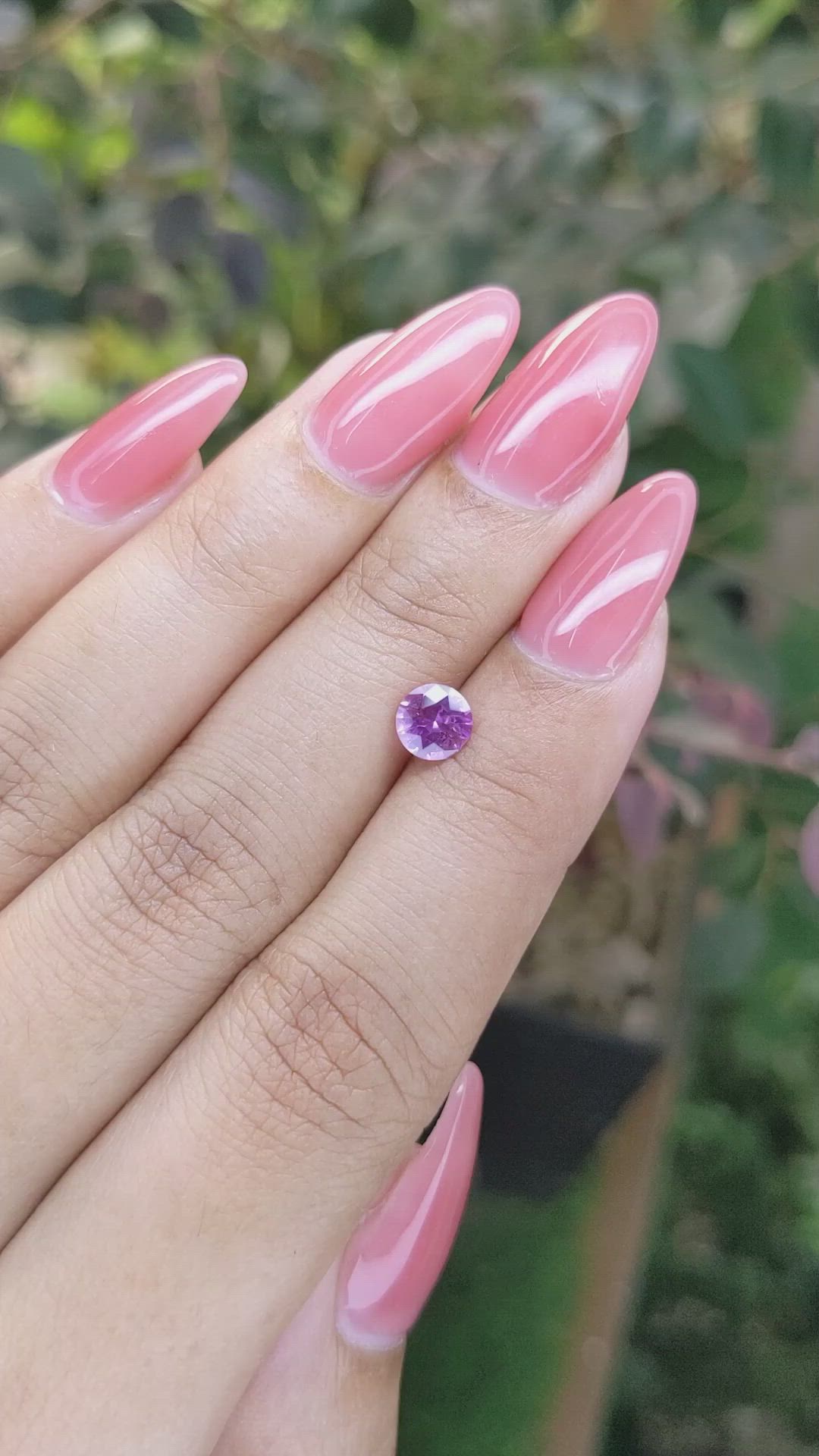 0.80 Ct. Purplish Pink Sapphire from Ceylon (Sri Lanka) Size Video