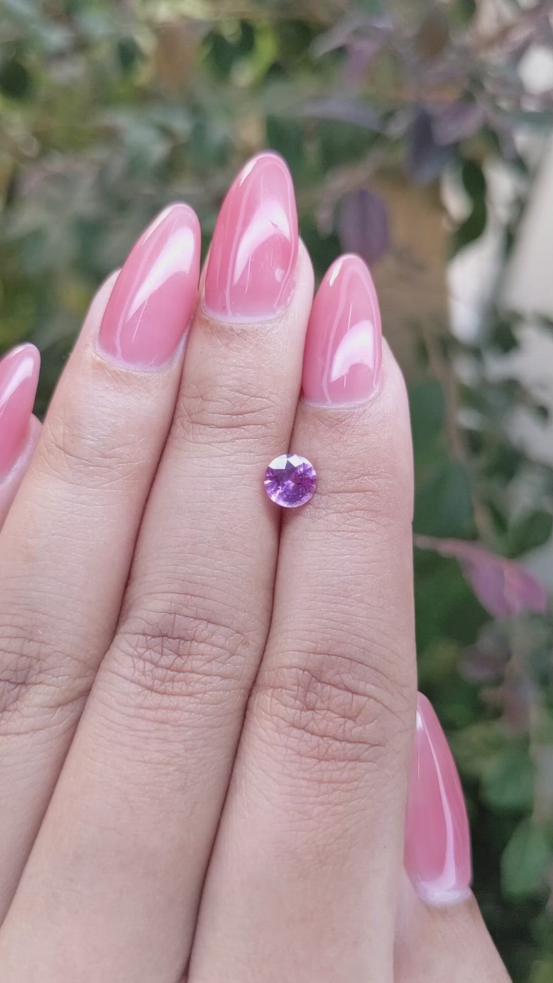 0.80 Ct. Purplish Pink Sapphire from Ceylon (Sri Lanka) Size Video