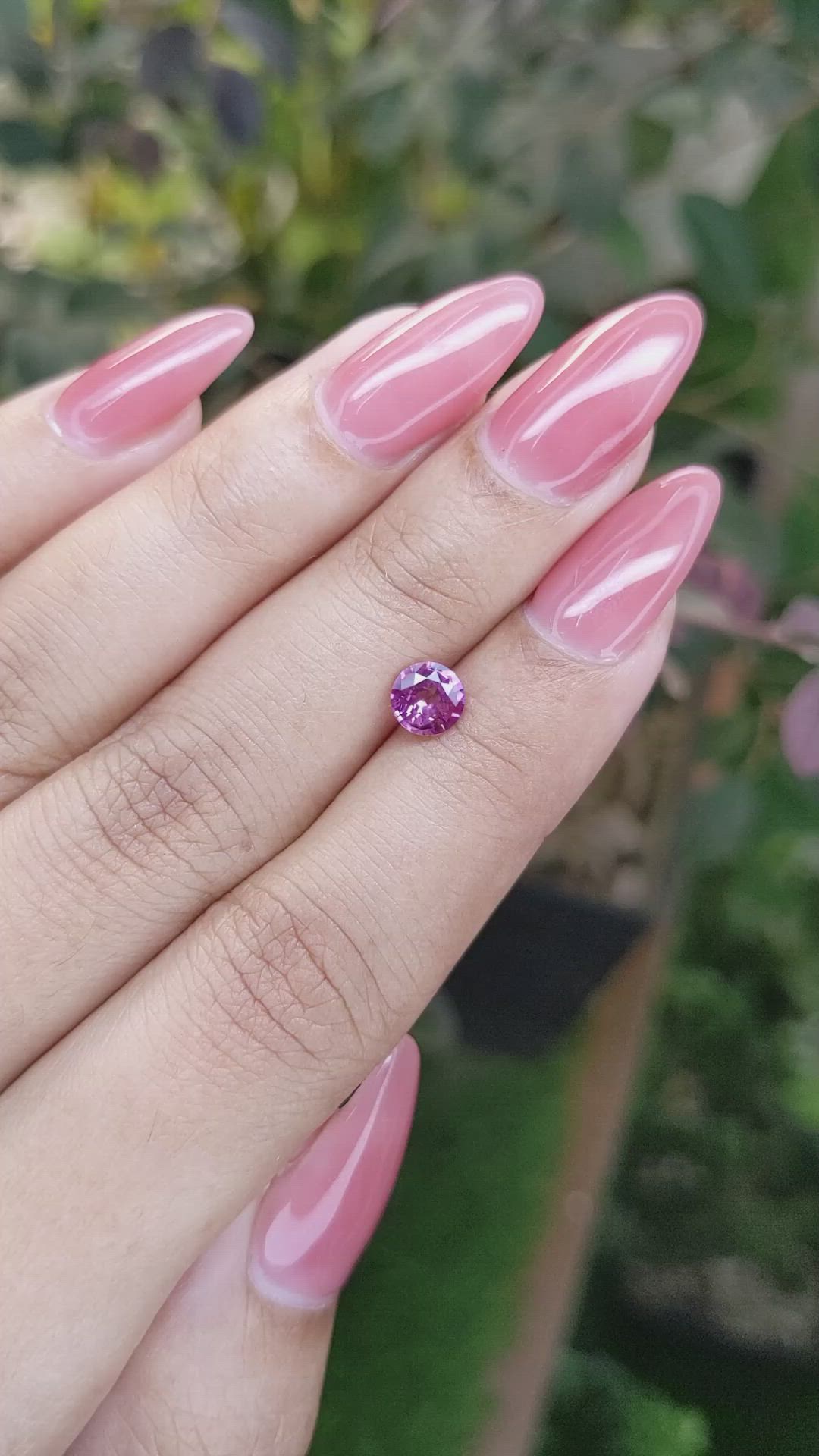 0.78 Ct. Pinkish Purple Sapphire from Ceylon (Sri Lanka) Size Video
