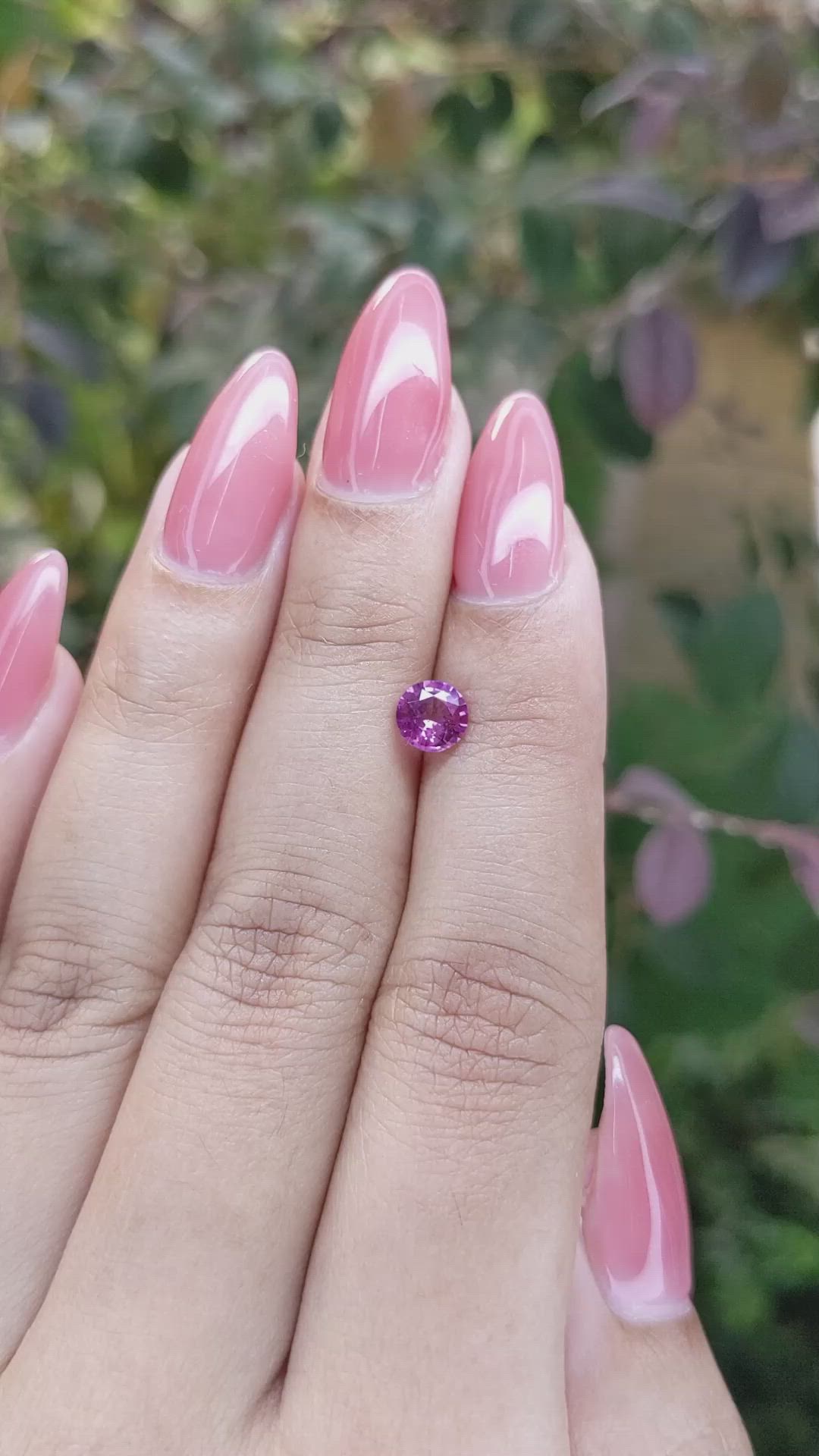 0.78 Ct. Pinkish Purple Sapphire from Ceylon (Sri Lanka) Size Video