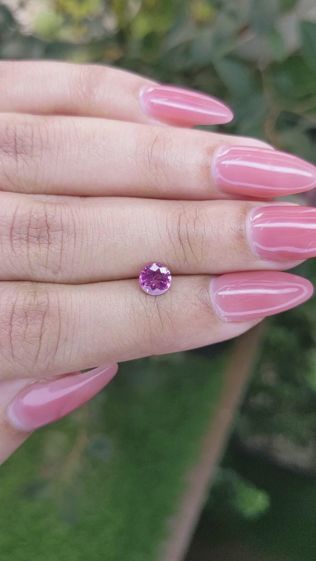 0.78 Ct. Pinkish Purple Sapphire from Ceylon (Sri Lanka) Size Video