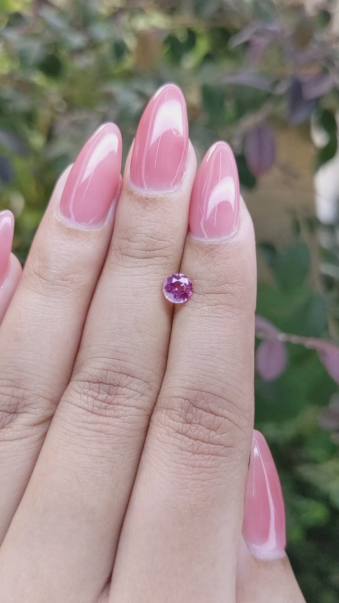 0.65 Ct. Pinkish Purple Sapphire from Ceylon (Sri Lanka) Size Video