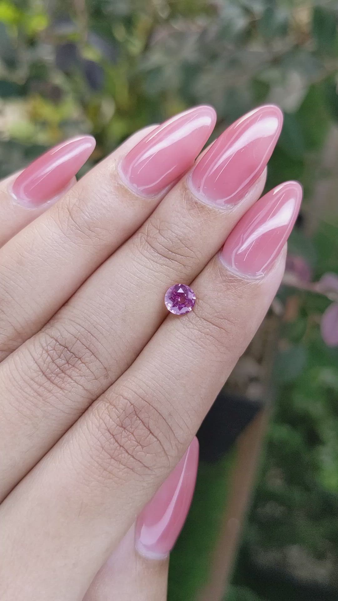 0.65 Ct. Pinkish Purple Sapphire from Ceylon (Sri Lanka) Size Video