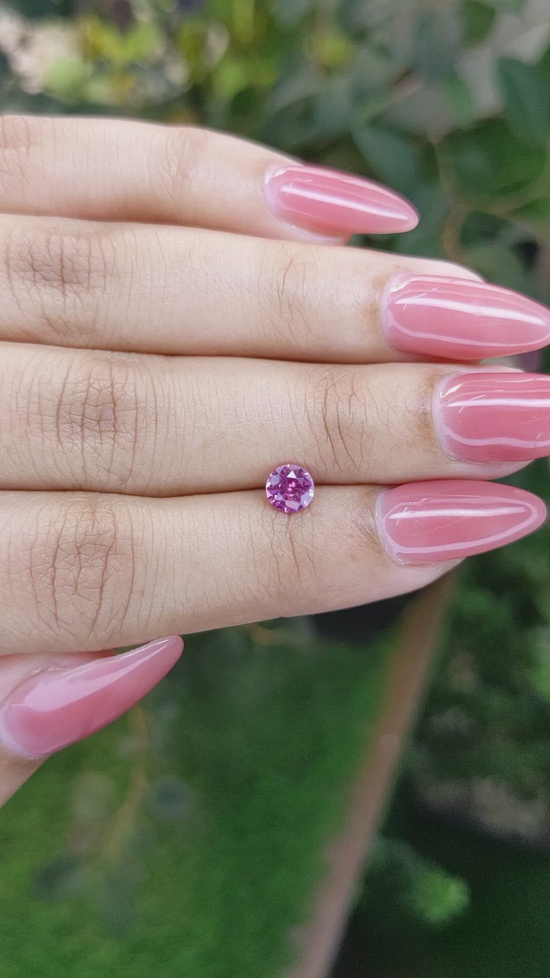 0.65 Ct. Pinkish Purple Sapphire from Ceylon (Sri Lanka) Size Video