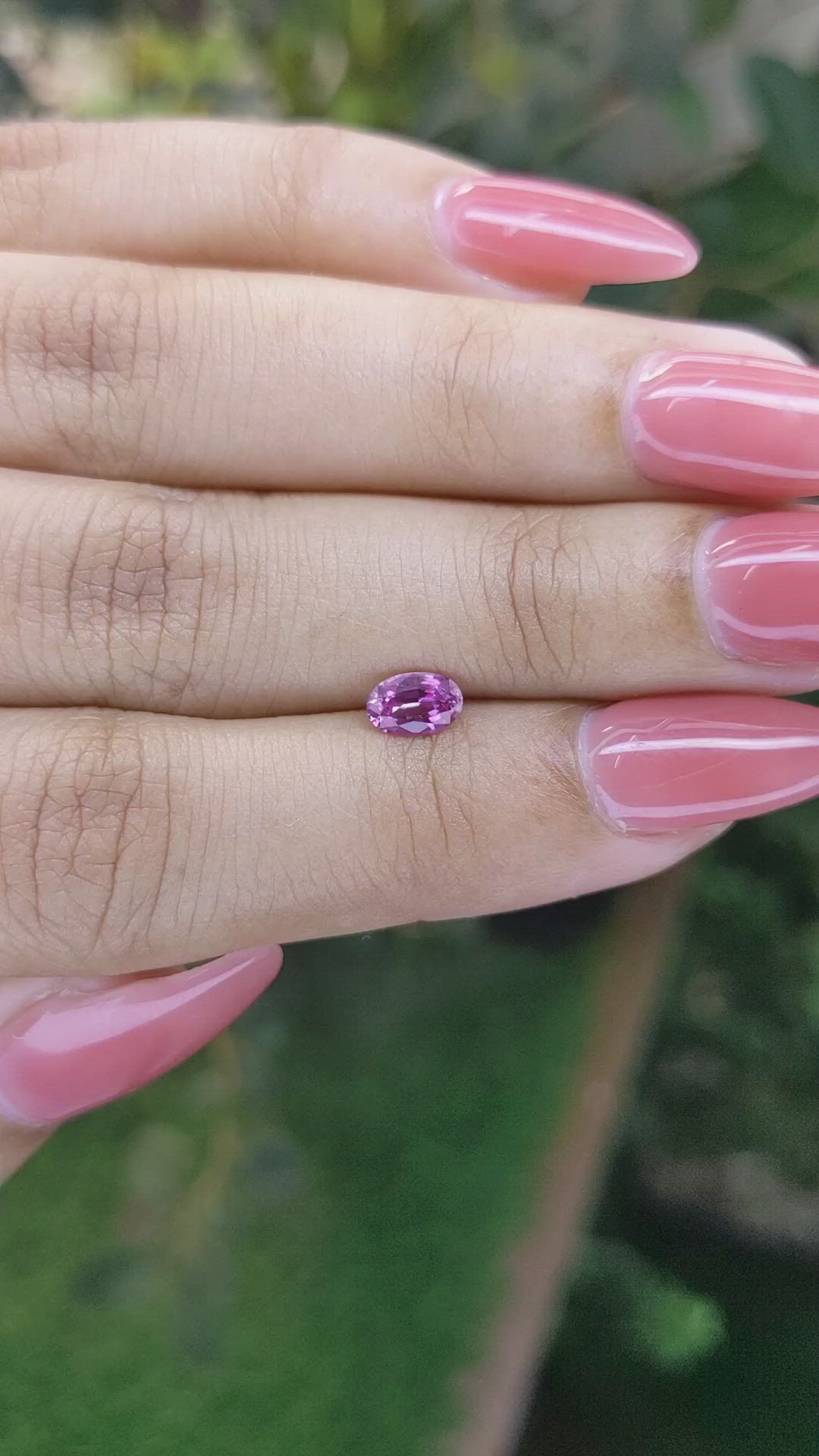 0.58 Ct. Purplish Pink Sapphire from Ceylon (Sri Lanka) Size Video
