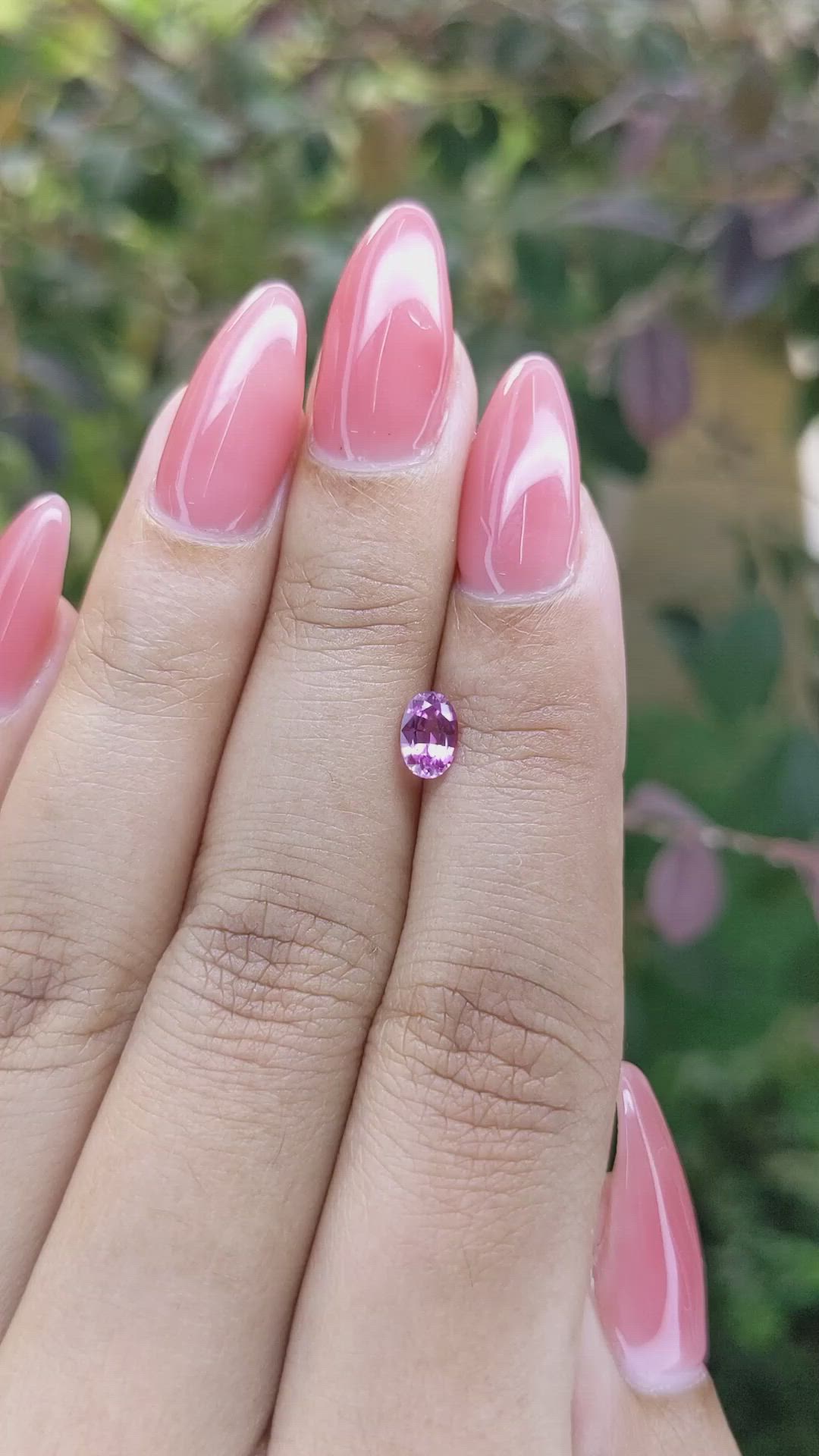 0.58 Ct. Purplish Pink Sapphire from Ceylon (Sri Lanka) Size Video