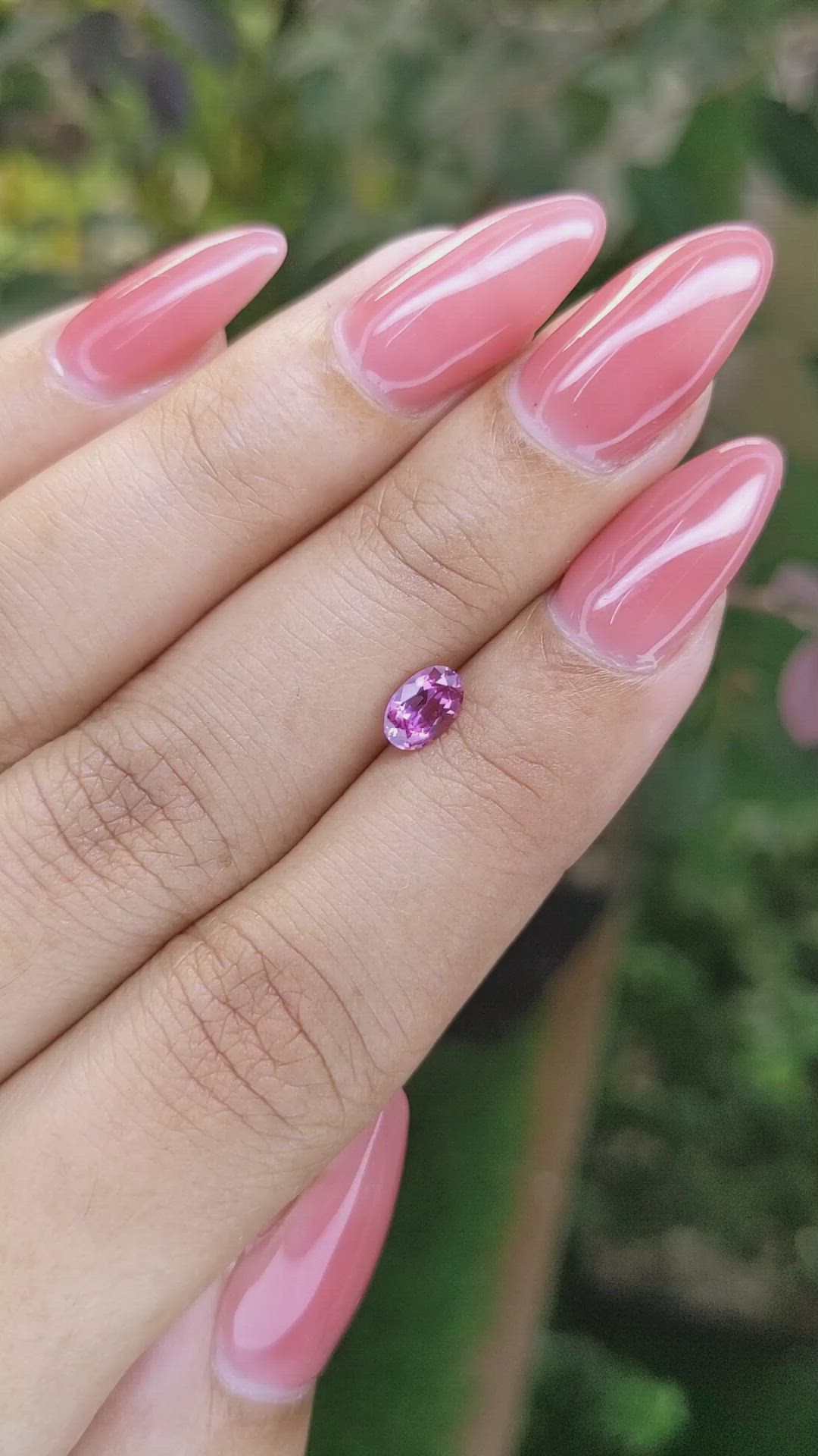0.58 Ct. Purplish Pink Sapphire from Ceylon (Sri Lanka) Size Video