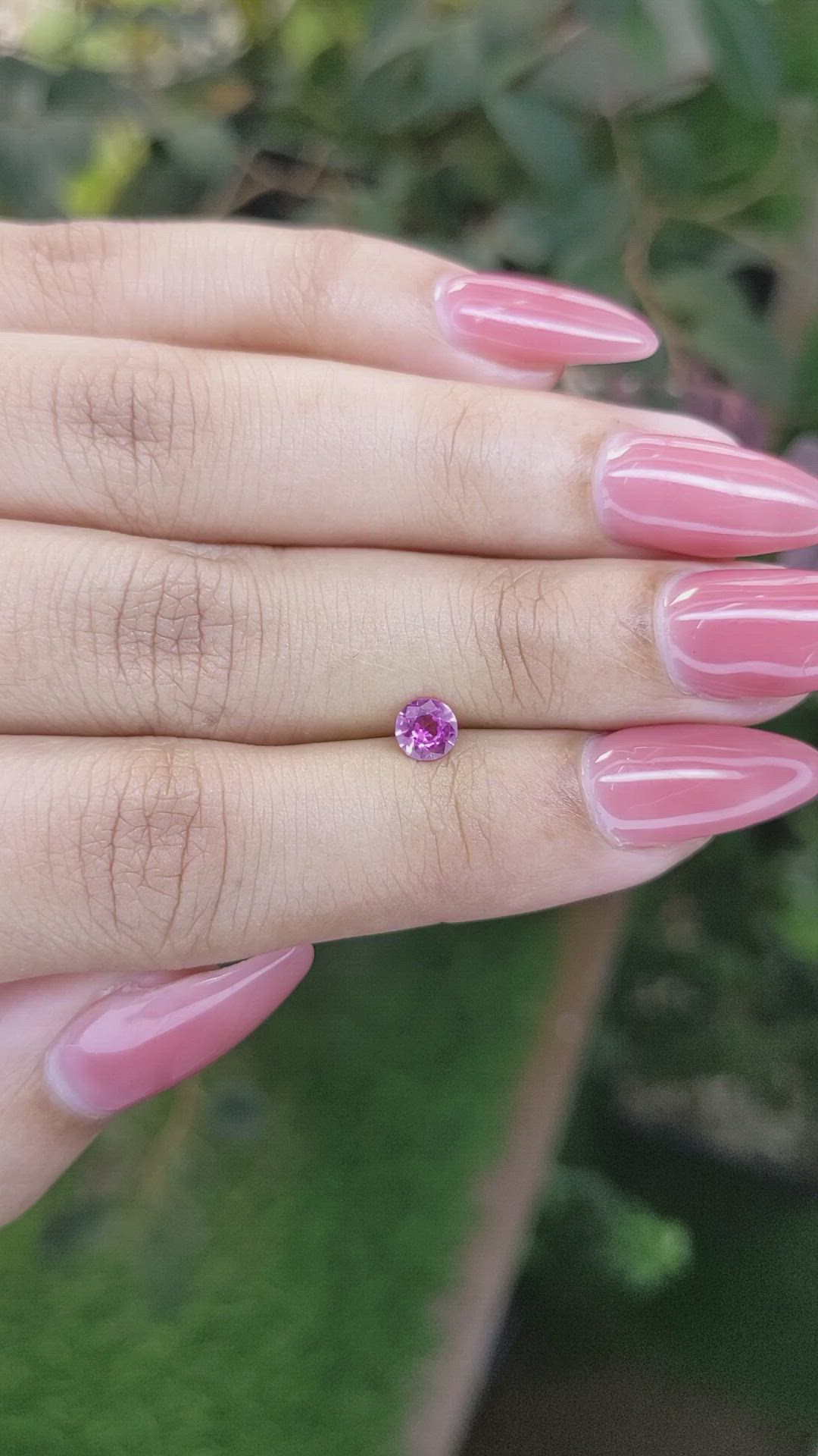 0.42 Ct. Pinkish Purple Sapphire from Ceylon (Sri Lanka) Size Video