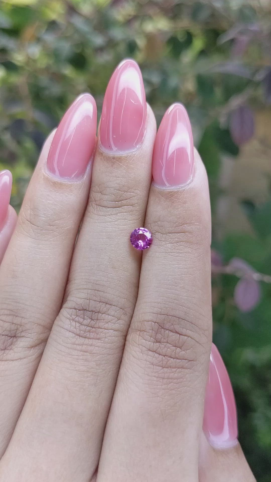 0.42 Ct. Pinkish Purple Sapphire from Ceylon (Sri Lanka) Size Video