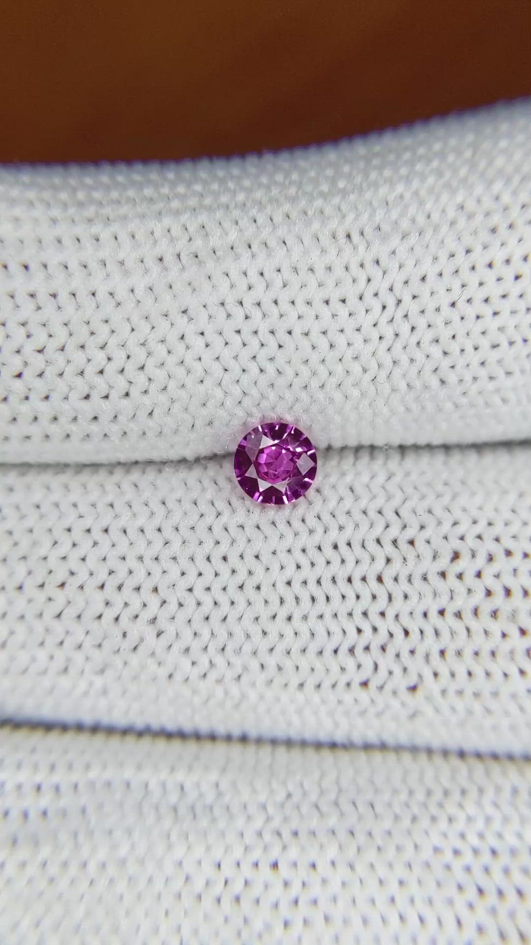 0.42 Ct. Pinkish Purple Sapphire from Ceylon (Sri Lanka) Size Video