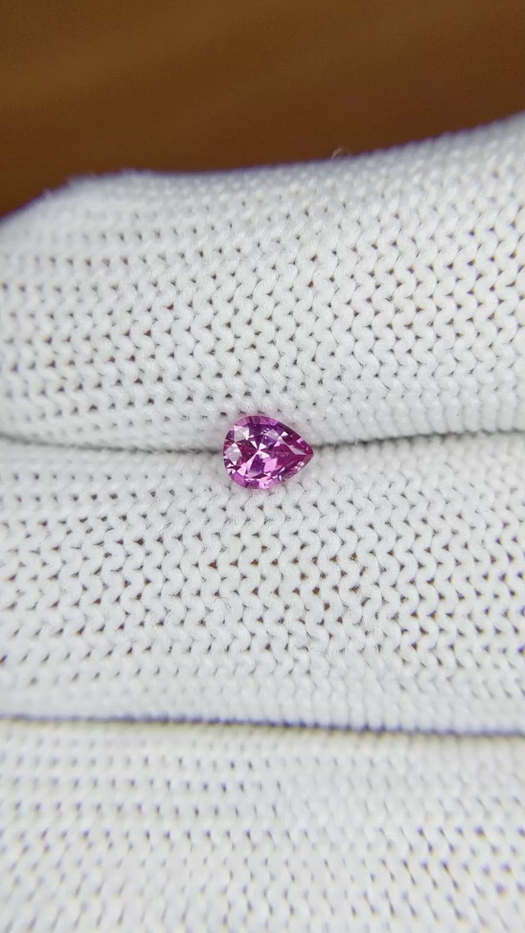 0.39 Ct. Pink Sapphire from Ceylon (Sri Lanka) Size Video