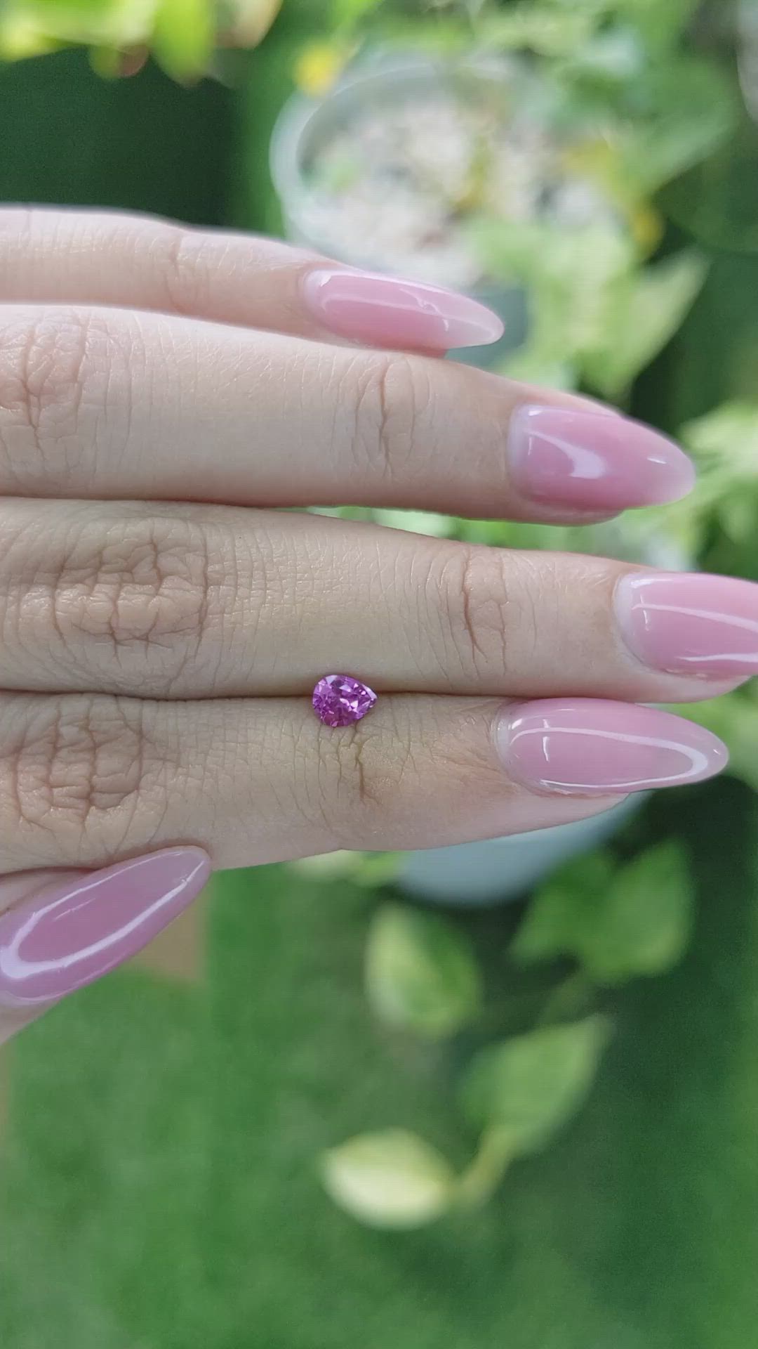 0.39 Ct. Pink Sapphire from Ceylon (Sri Lanka) Size Video