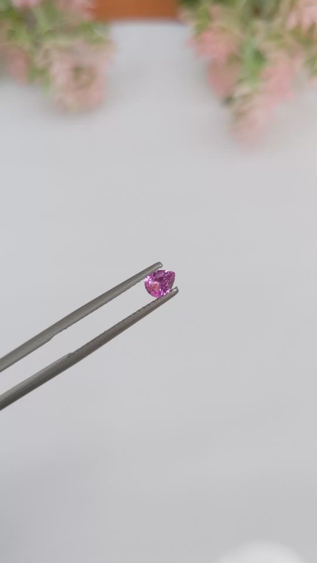 0.39 Ct. Pink Sapphire from Ceylon (Sri Lanka) Size Video