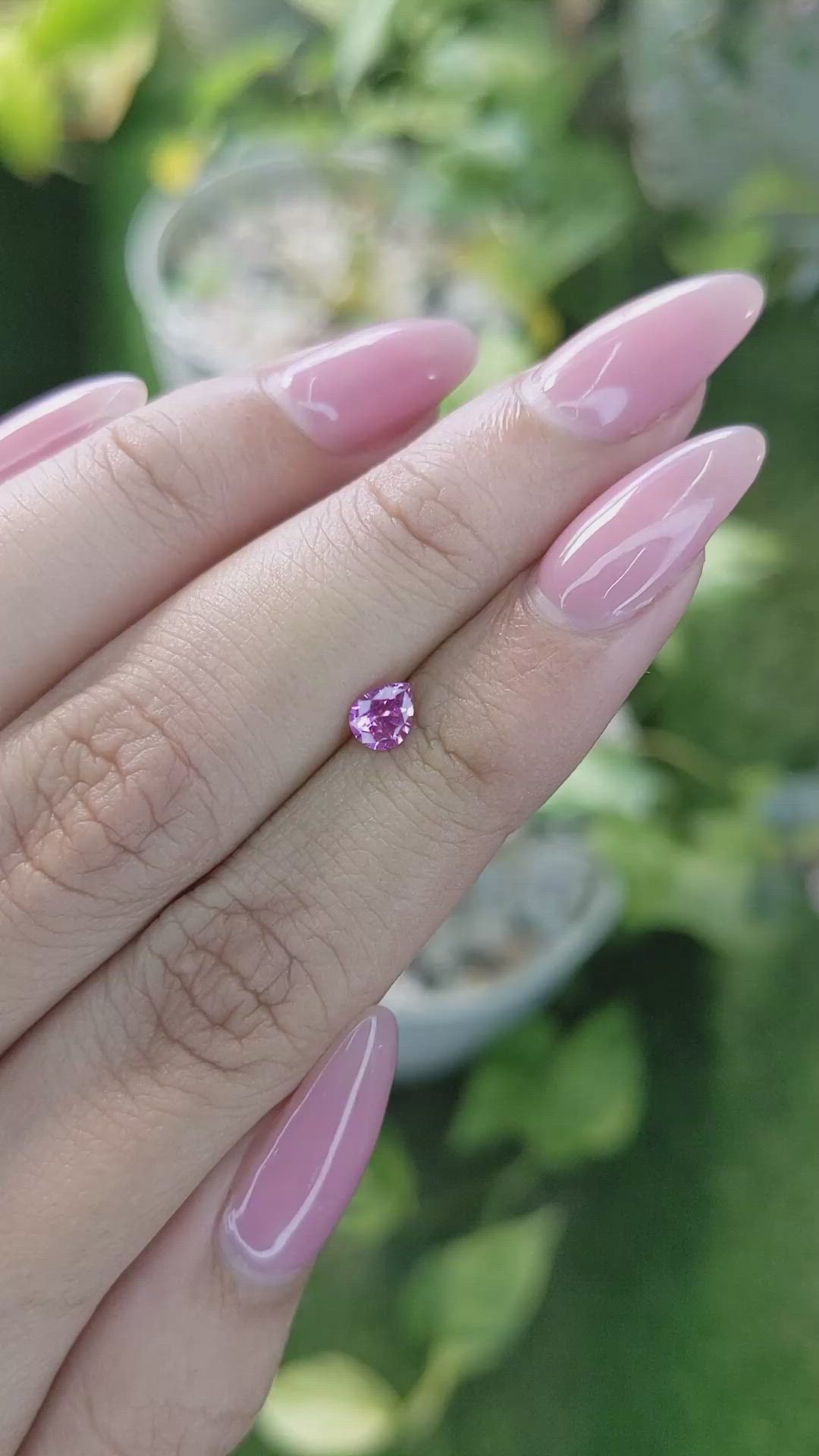 0.39 Ct. Pink Sapphire from Ceylon (Sri Lanka) Size Video