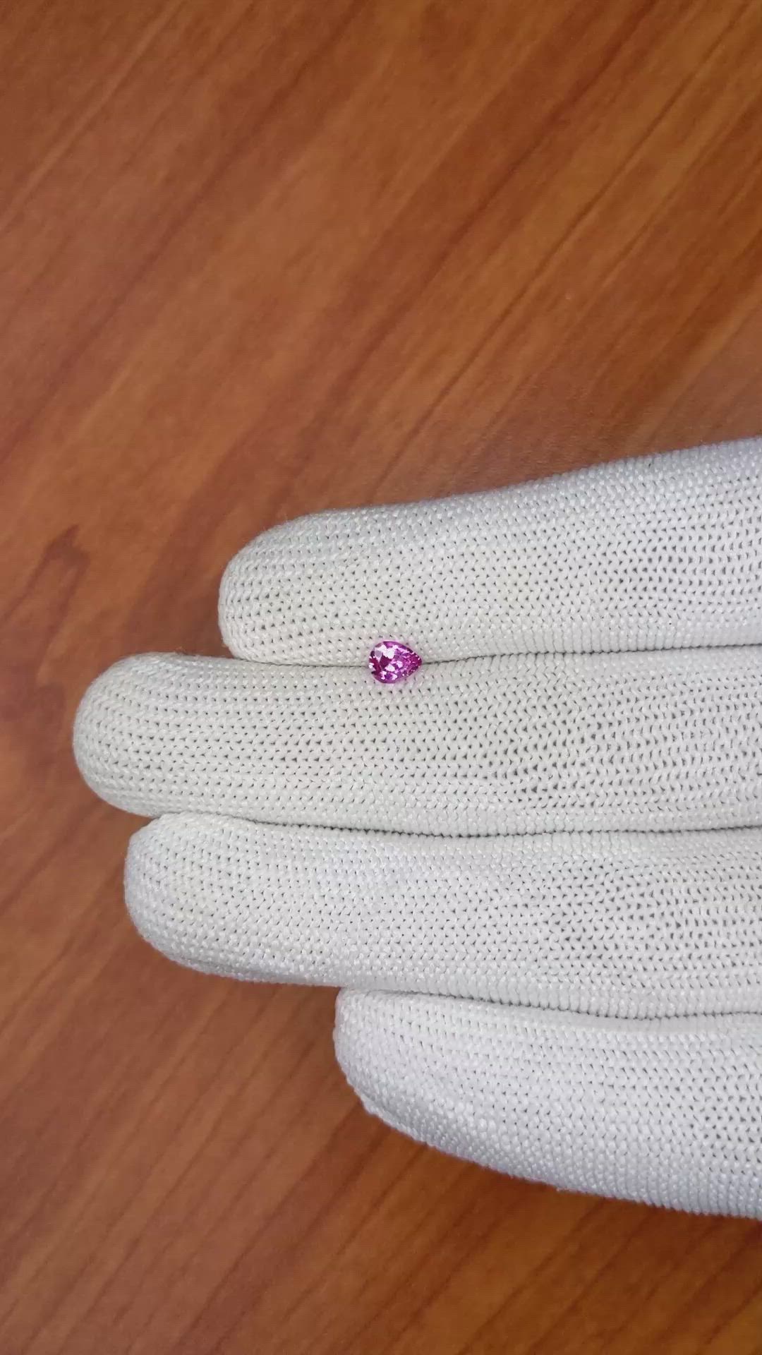 0.39 Ct. Pink Sapphire from Ceylon (Sri Lanka) Size Video