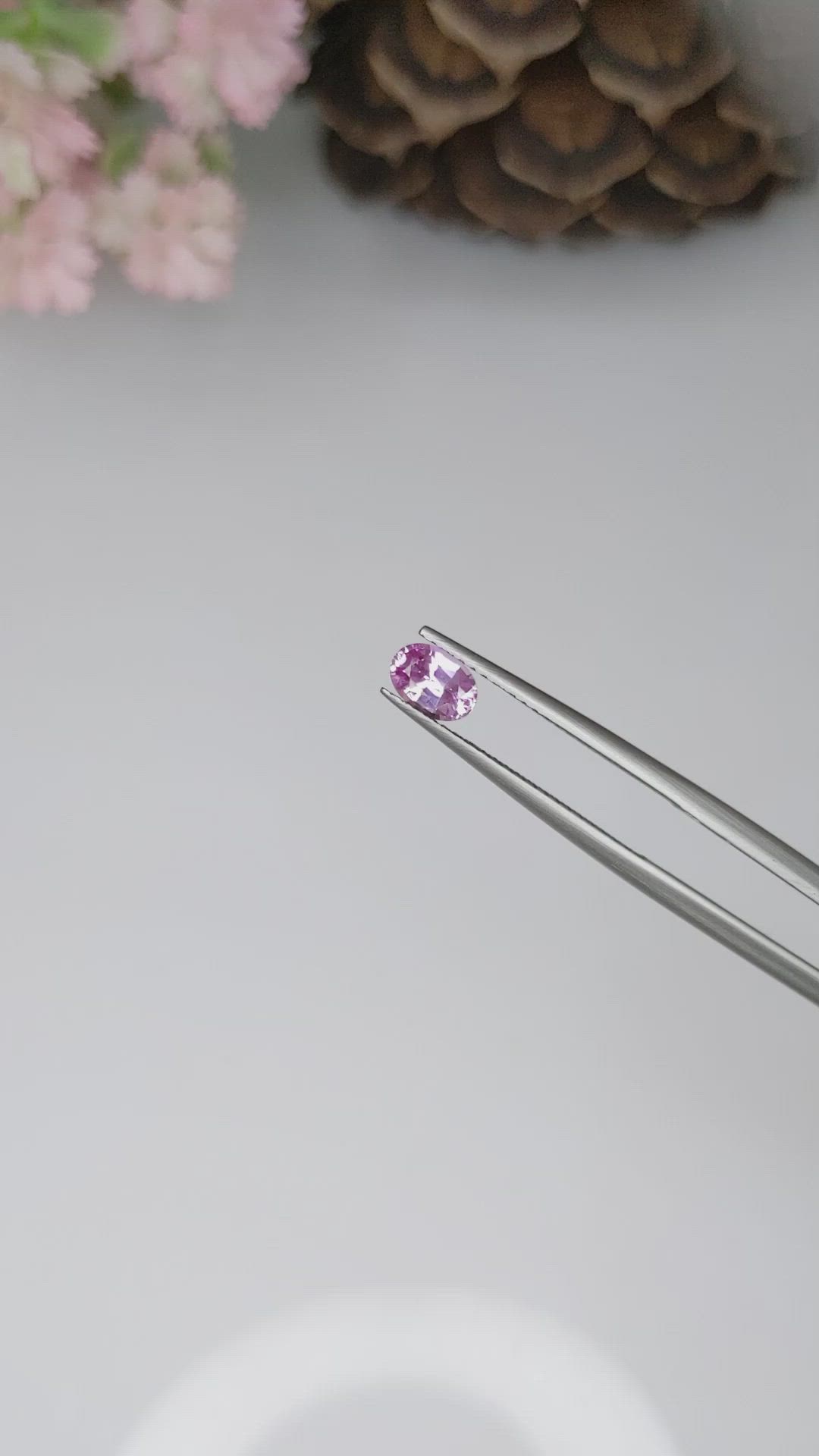 0.64 Ct. Pinkish Purple Sapphire from Ceylon (Sri Lanka) Size Video