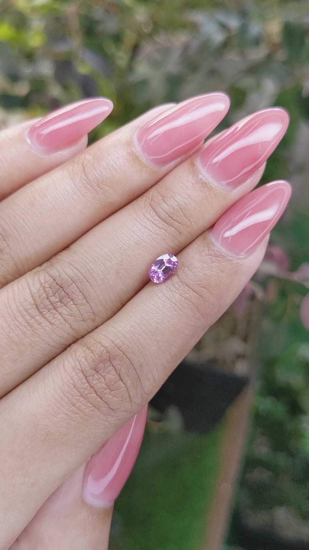 0.64 Ct. Pinkish Purple Sapphire from Ceylon (Sri Lanka) Size Video