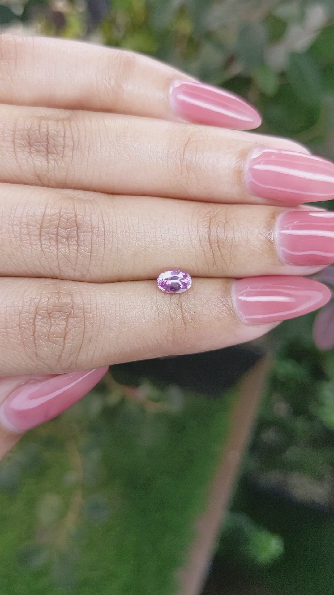 0.64 Ct. Pinkish Purple Sapphire from Ceylon (Sri Lanka) Size Video