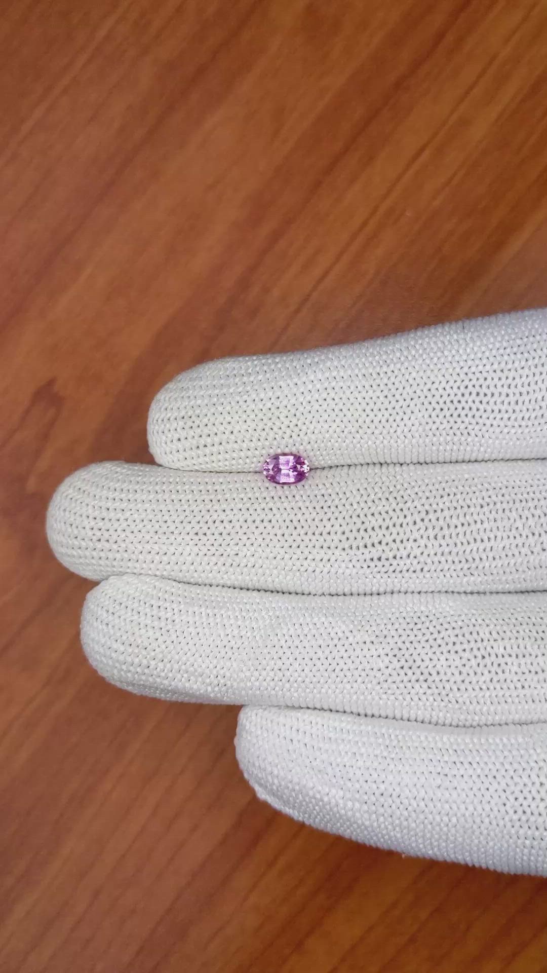 0.64 Ct. Pinkish Purple Sapphire from Ceylon (Sri Lanka) Size Video
