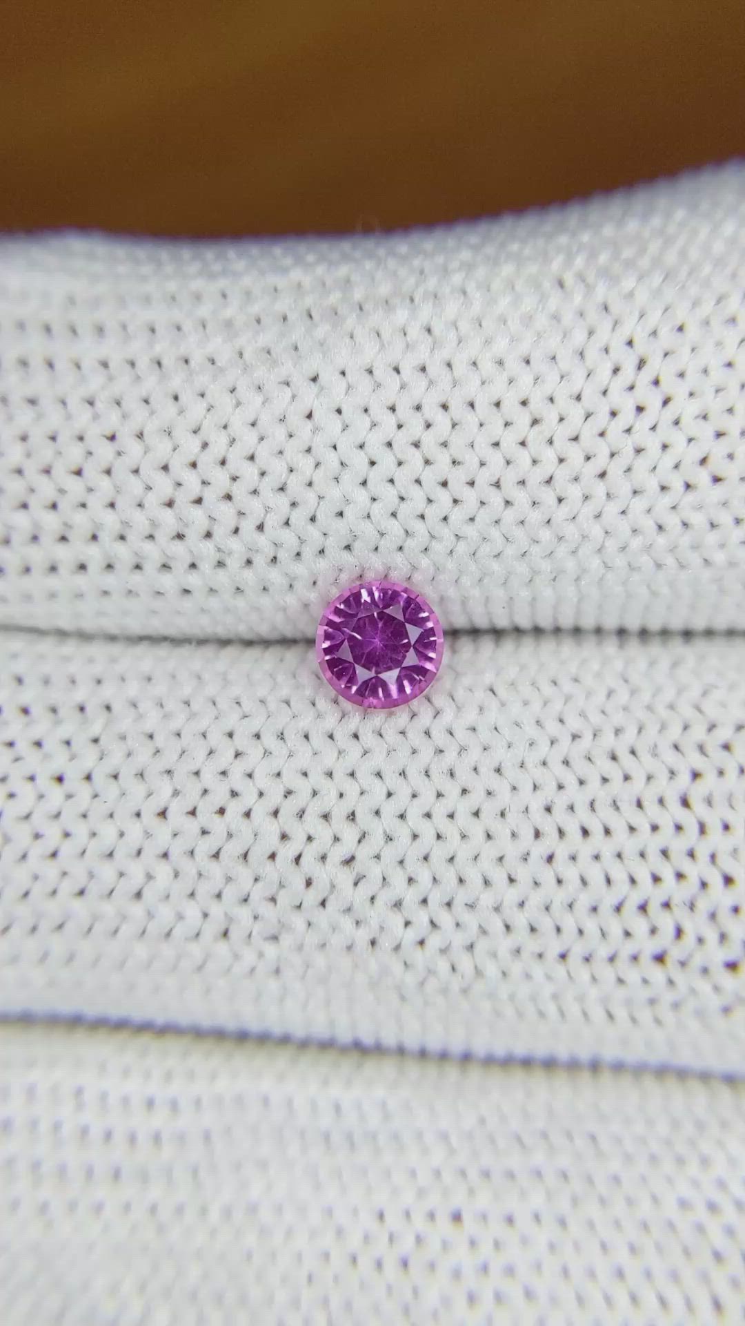 0.65 Ct. Pinkish Purple Sapphire from Ceylon (Sri Lanka) Size Video