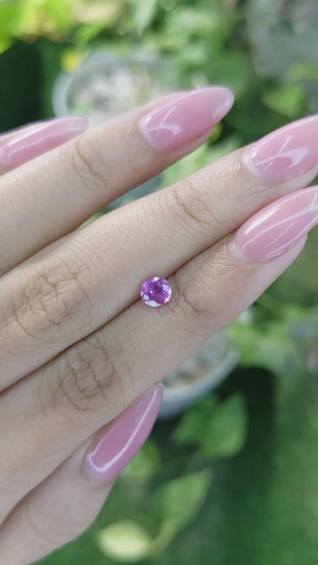 0.65 Ct. Pinkish Purple Sapphire from Ceylon (Sri Lanka) Size Video