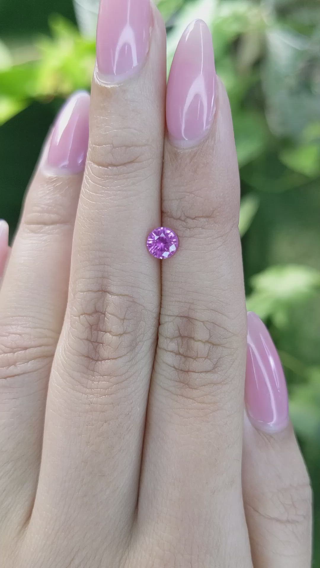 0.65 Ct. Pinkish Purple Sapphire from Ceylon (Sri Lanka) Size Video