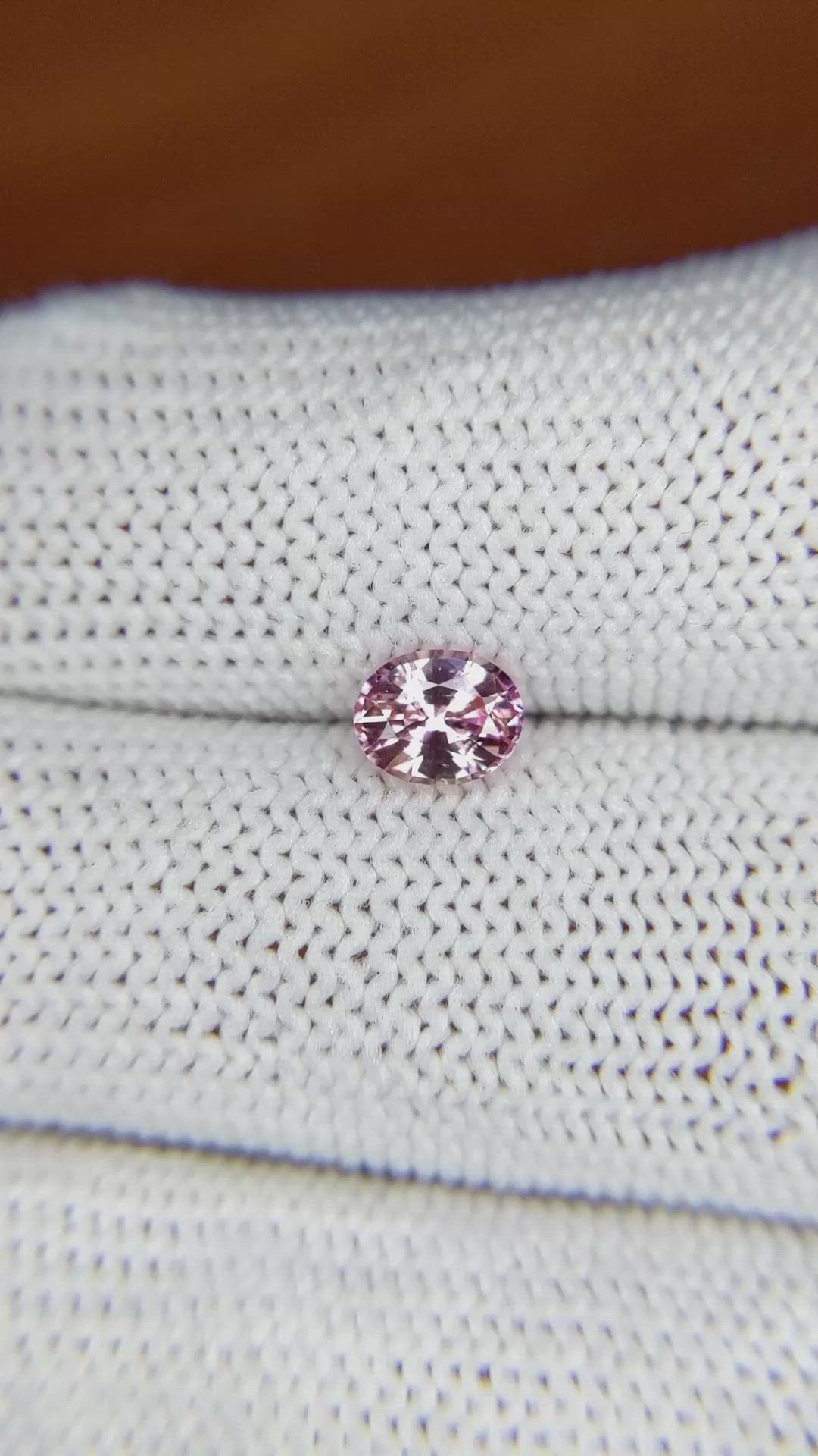 0.78 Ct. Pink Sapphire from Ceylon (Sri Lanka) Size Video