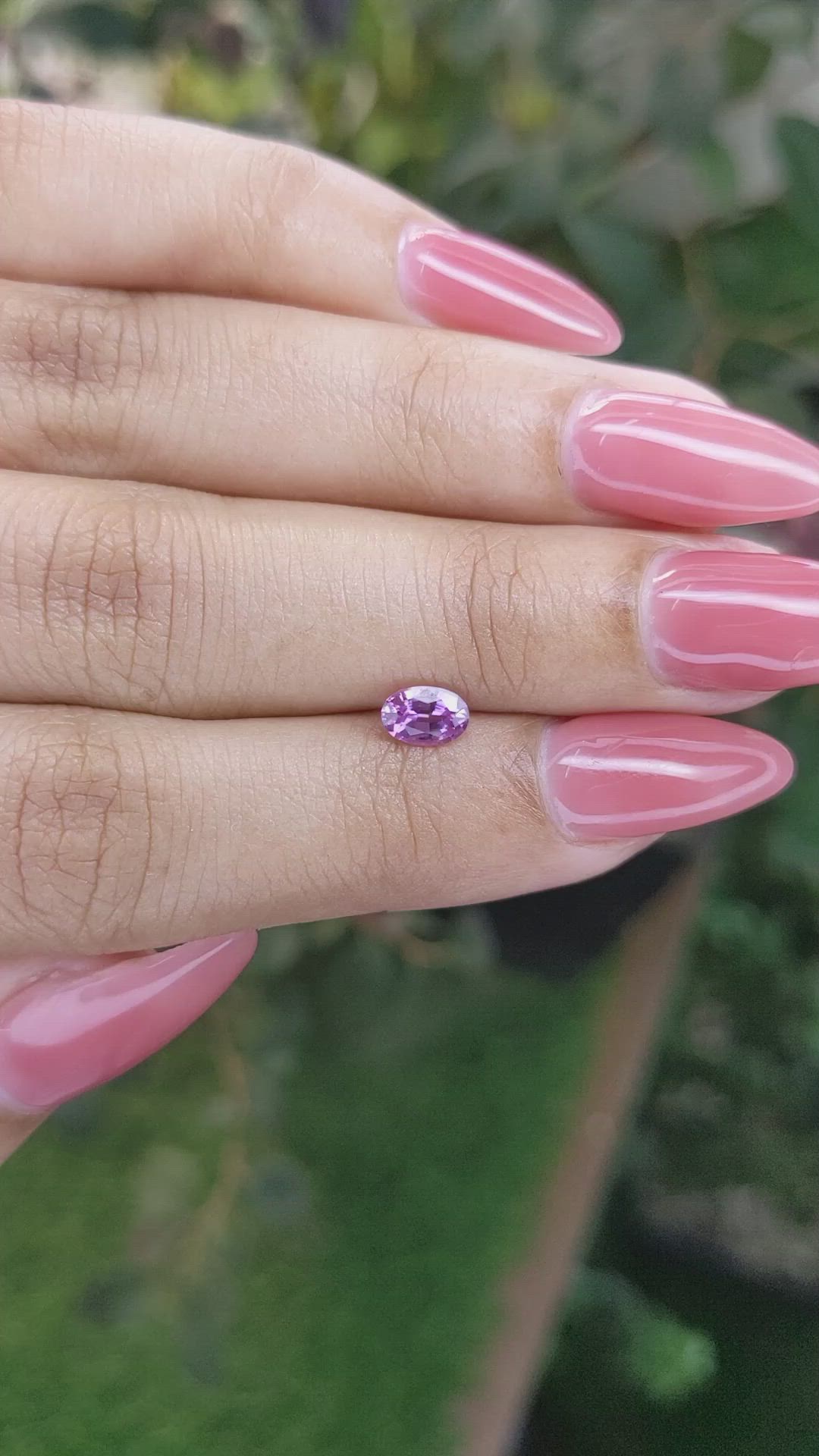 0.59 Ct. Pinkish Purple Sapphire from Ceylon (Sri Lanka) Size Video