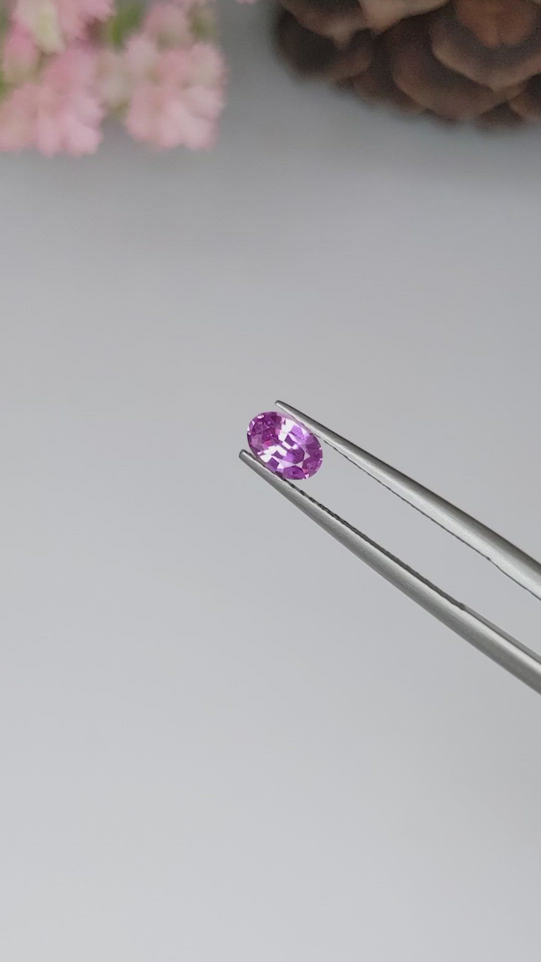 0.59 Ct. Pinkish Purple Sapphire from Ceylon (Sri Lanka) Size Video