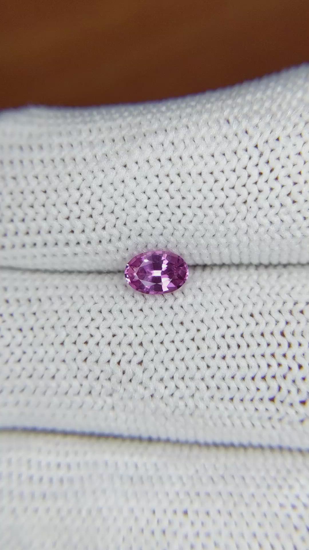 0.59 Ct. Pinkish Purple Sapphire from Ceylon (Sri Lanka) Size Video