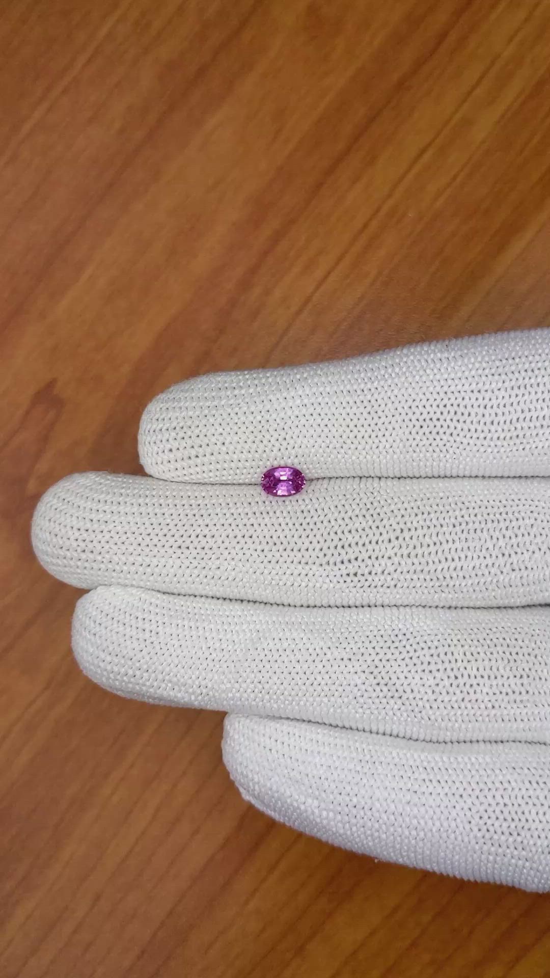 0.59 Ct. Pinkish Purple Sapphire from Ceylon (Sri Lanka) Size Video