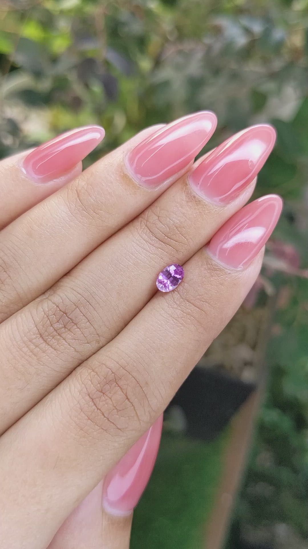 0.59 Ct. Pinkish Purple Sapphire from Ceylon (Sri Lanka) Size Video