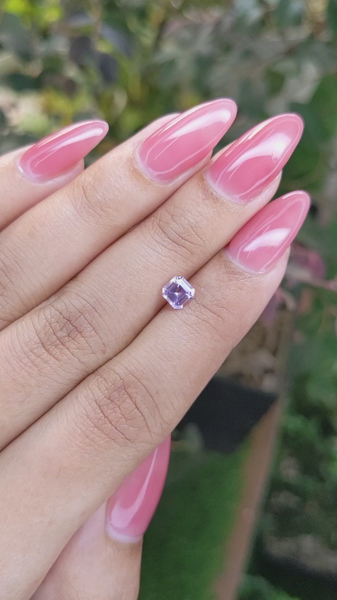 0.61 Ct. Purple Sapphire from Ceylon (Sri Lanka) Size Video