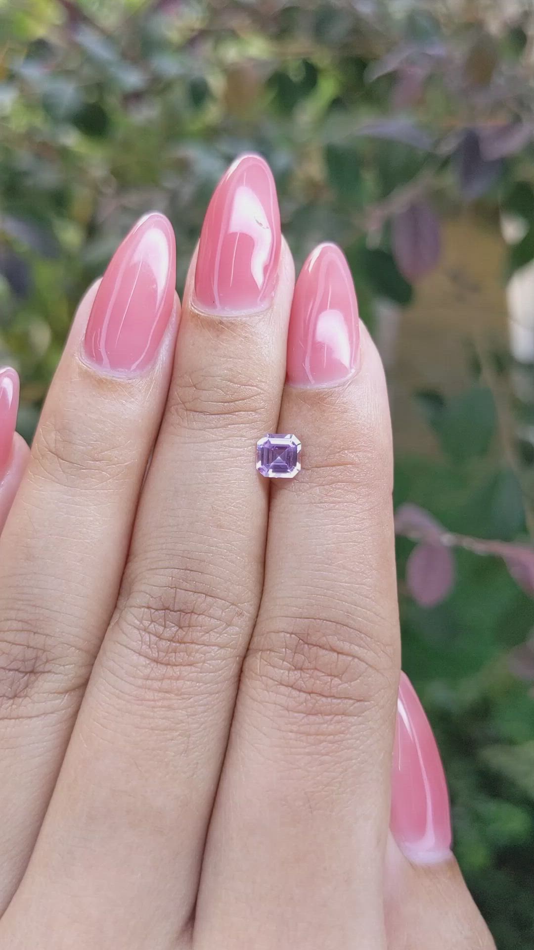 0.61 Ct. Purple Sapphire from Ceylon (Sri Lanka) Size Video