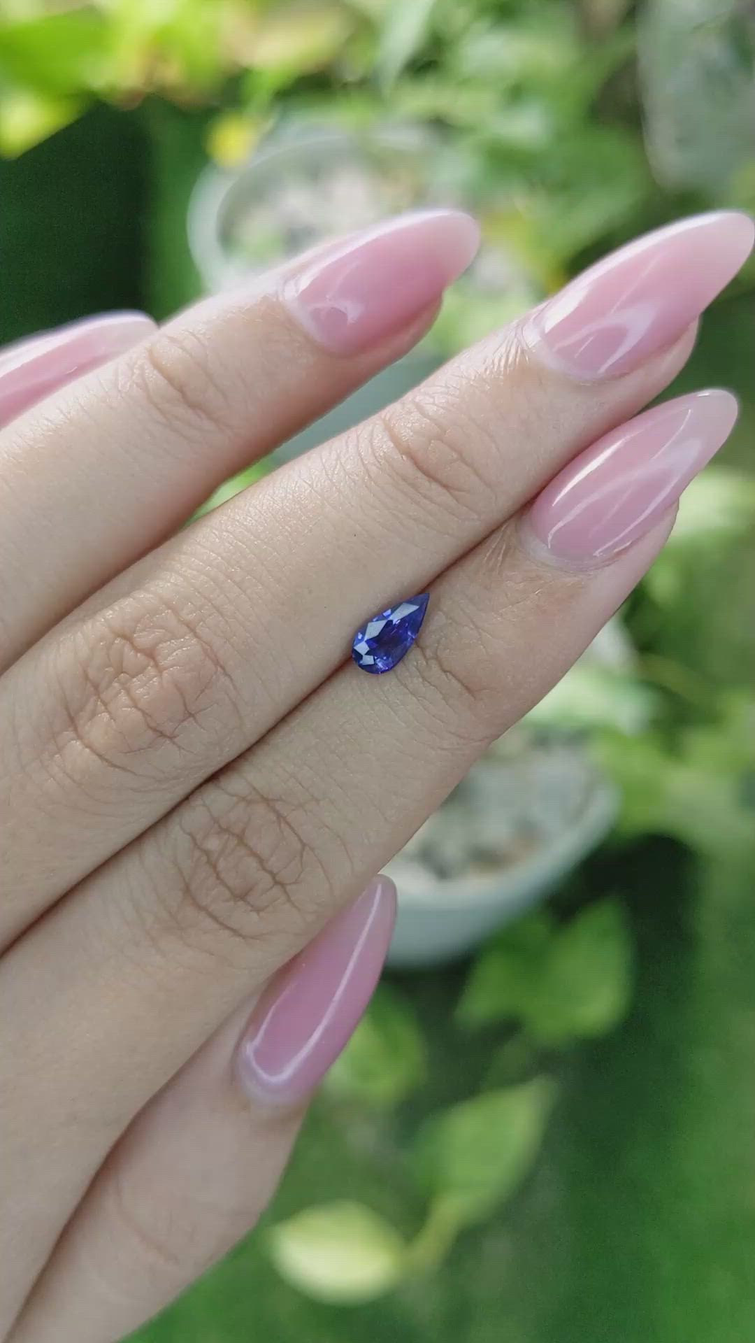 0.67 Ct. Blue Sapphire from Ceylon (Sri Lanka) Size Video