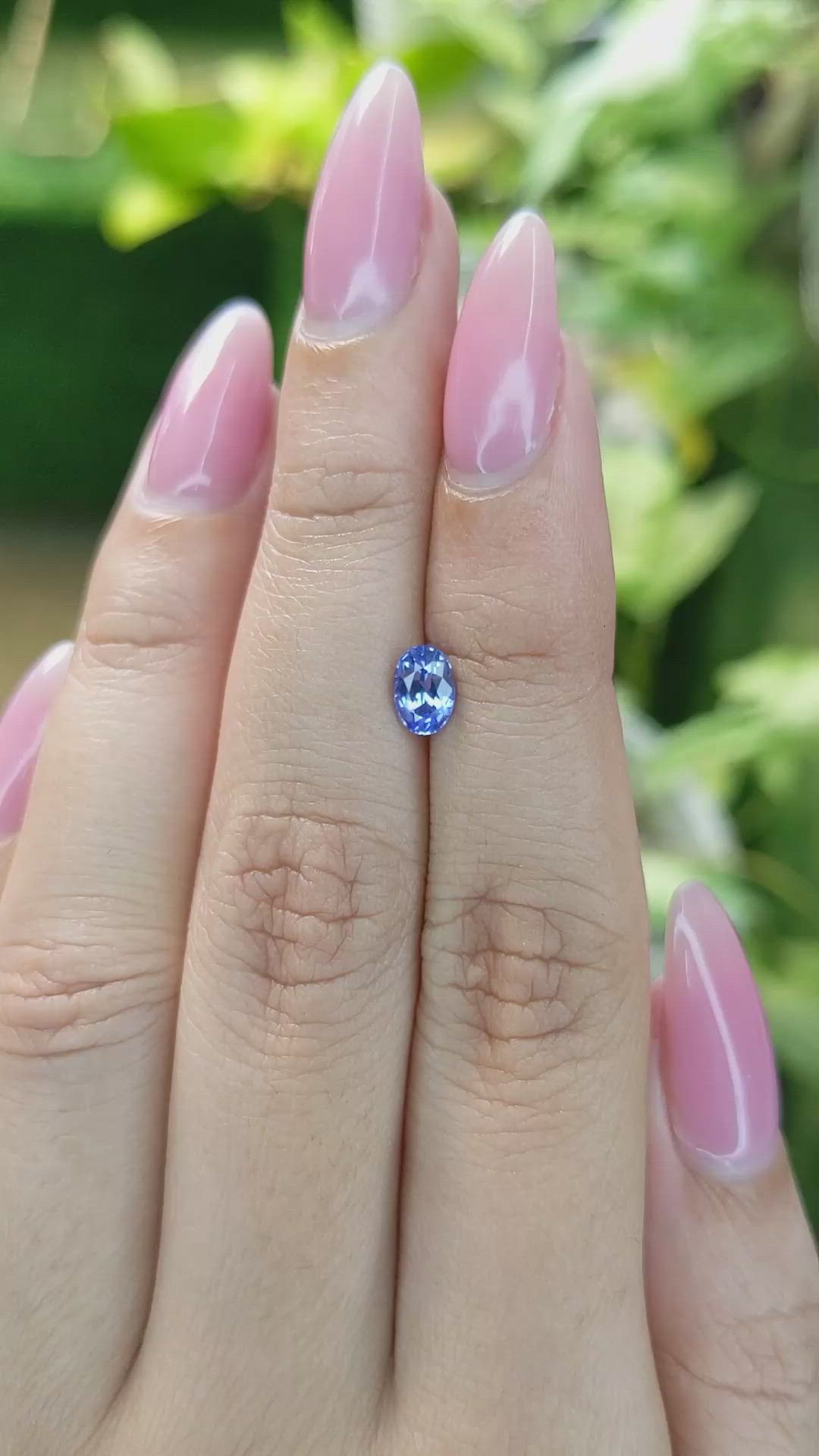 0.72 Ct. Blue Sapphire from Ceylon (Sri Lanka) Size Video