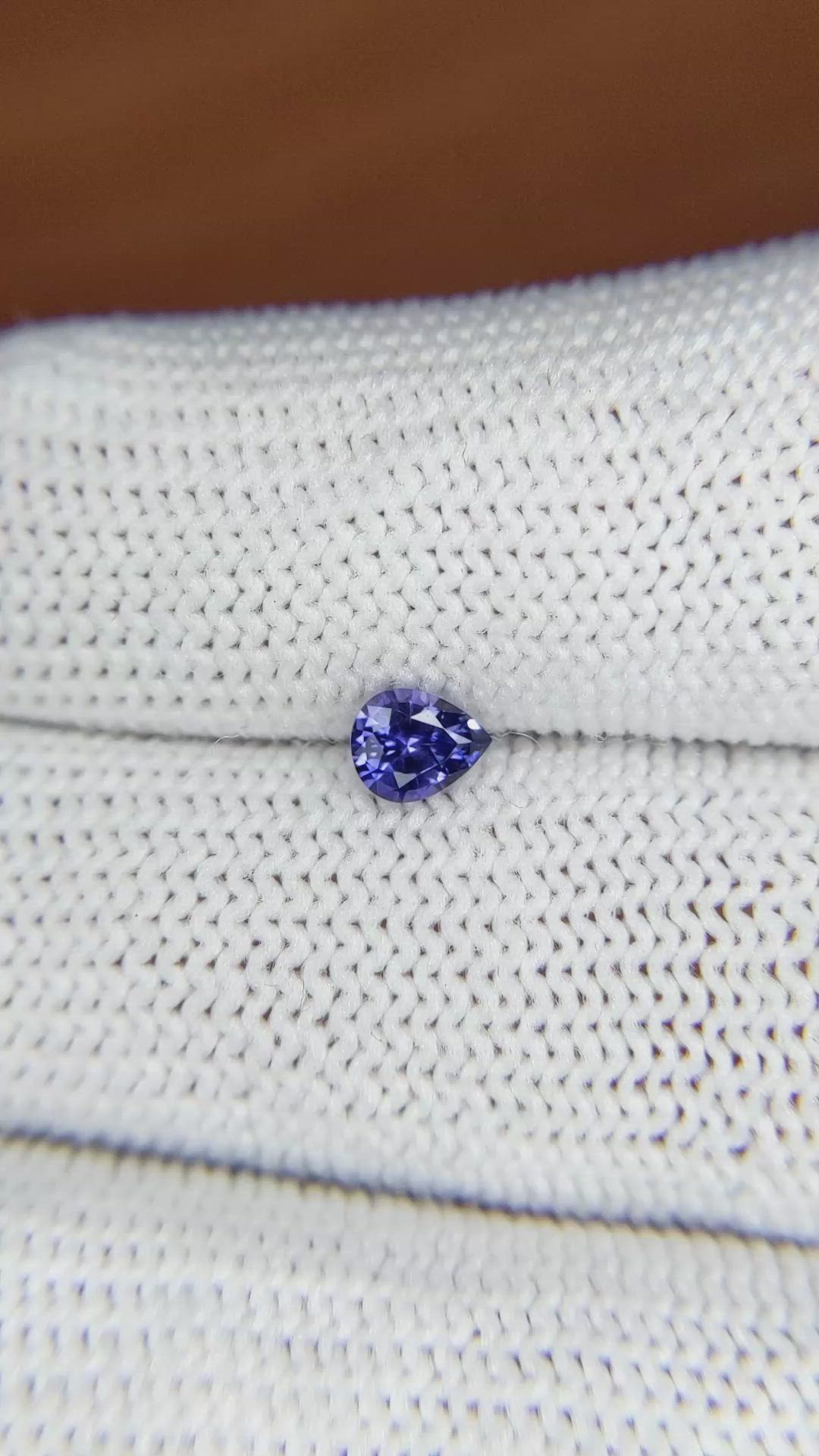0.42 Ct. Violet Sapphire from Ceylon (Sri Lanka) Size Video