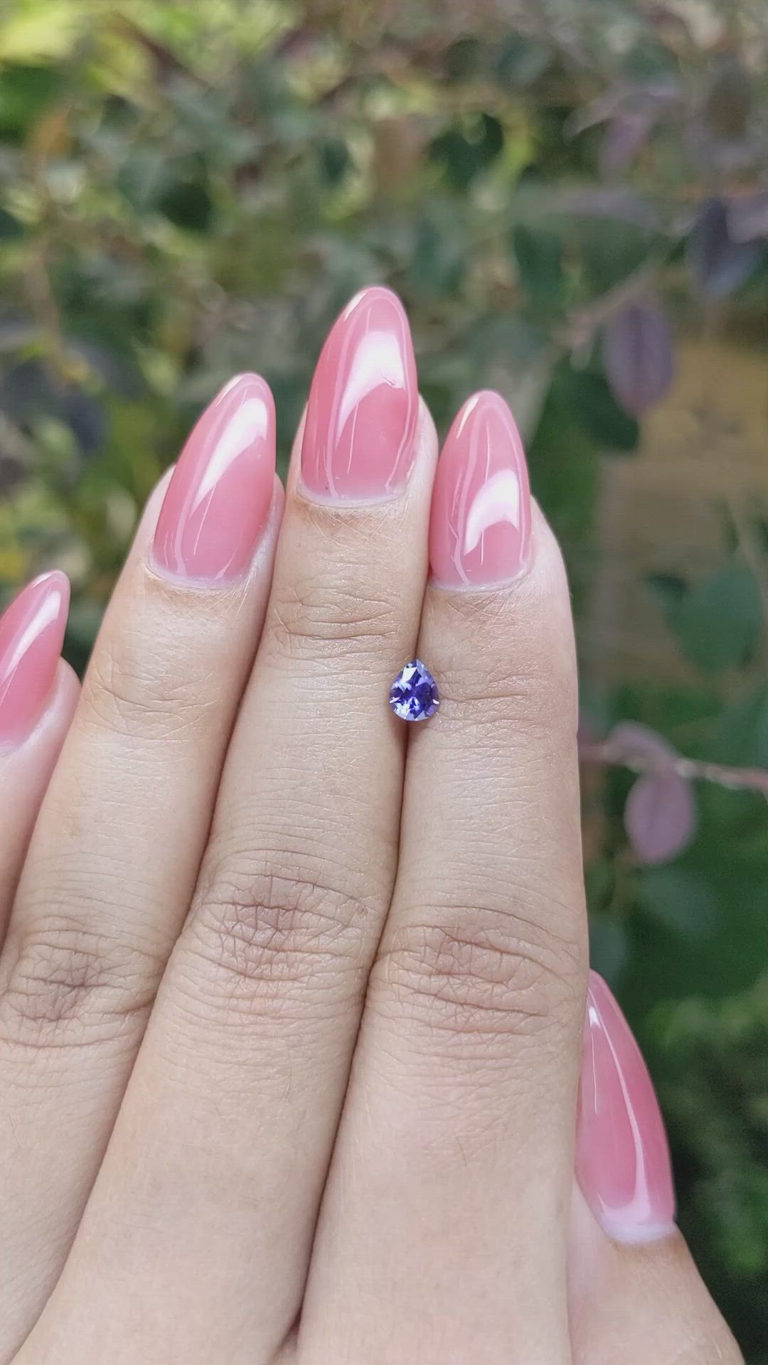 0.42 Ct. Violet Sapphire from Ceylon (Sri Lanka) Size Video