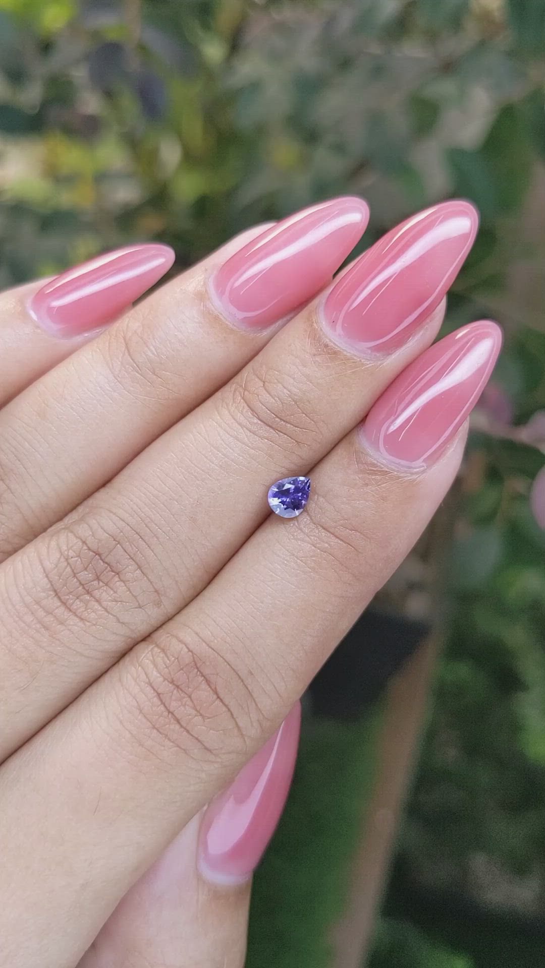 0.42 Ct. Violet Sapphire from Ceylon (Sri Lanka) Size Video