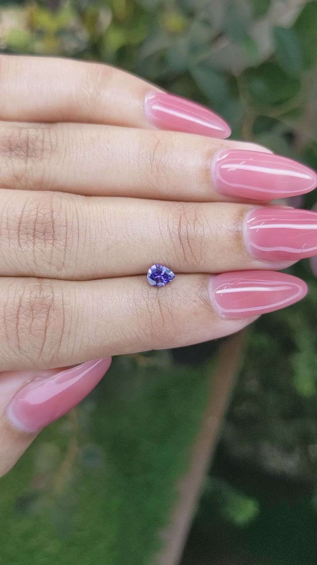 0.42 Ct. Violet Sapphire from Ceylon (Sri Lanka) Size Video